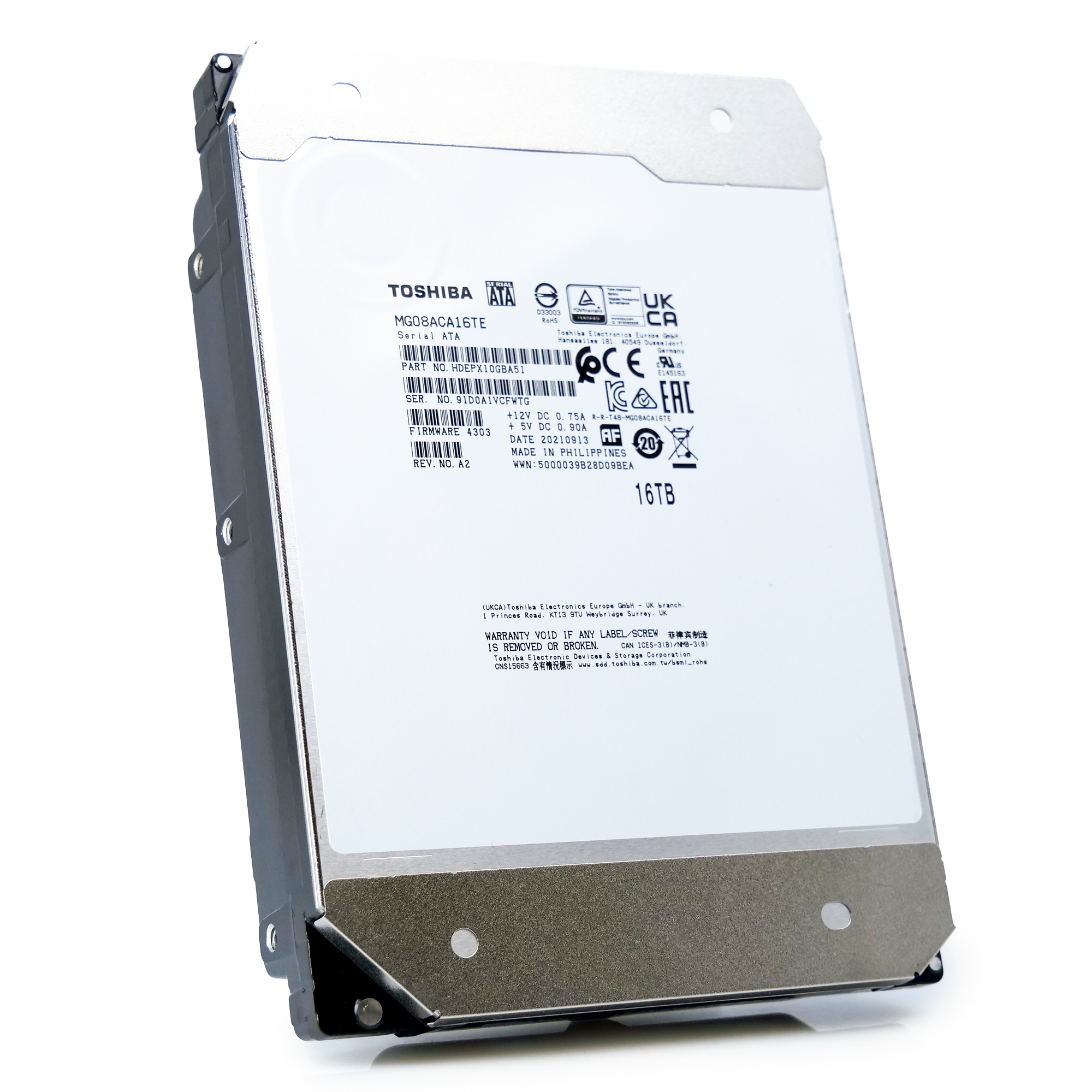 Toshiba MG08 MG08ACA16TE 16TB 7.2K RPM SATA 6Gb/s 3.5in Hard Drive