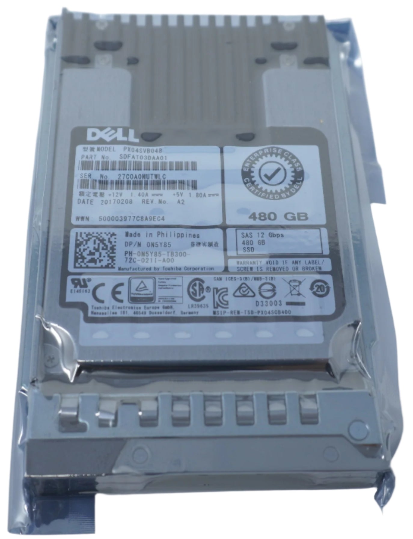 PX04SVB048 Dell 480GB 12G SAS 2.5" Mix-Use SSD 0N5Y85