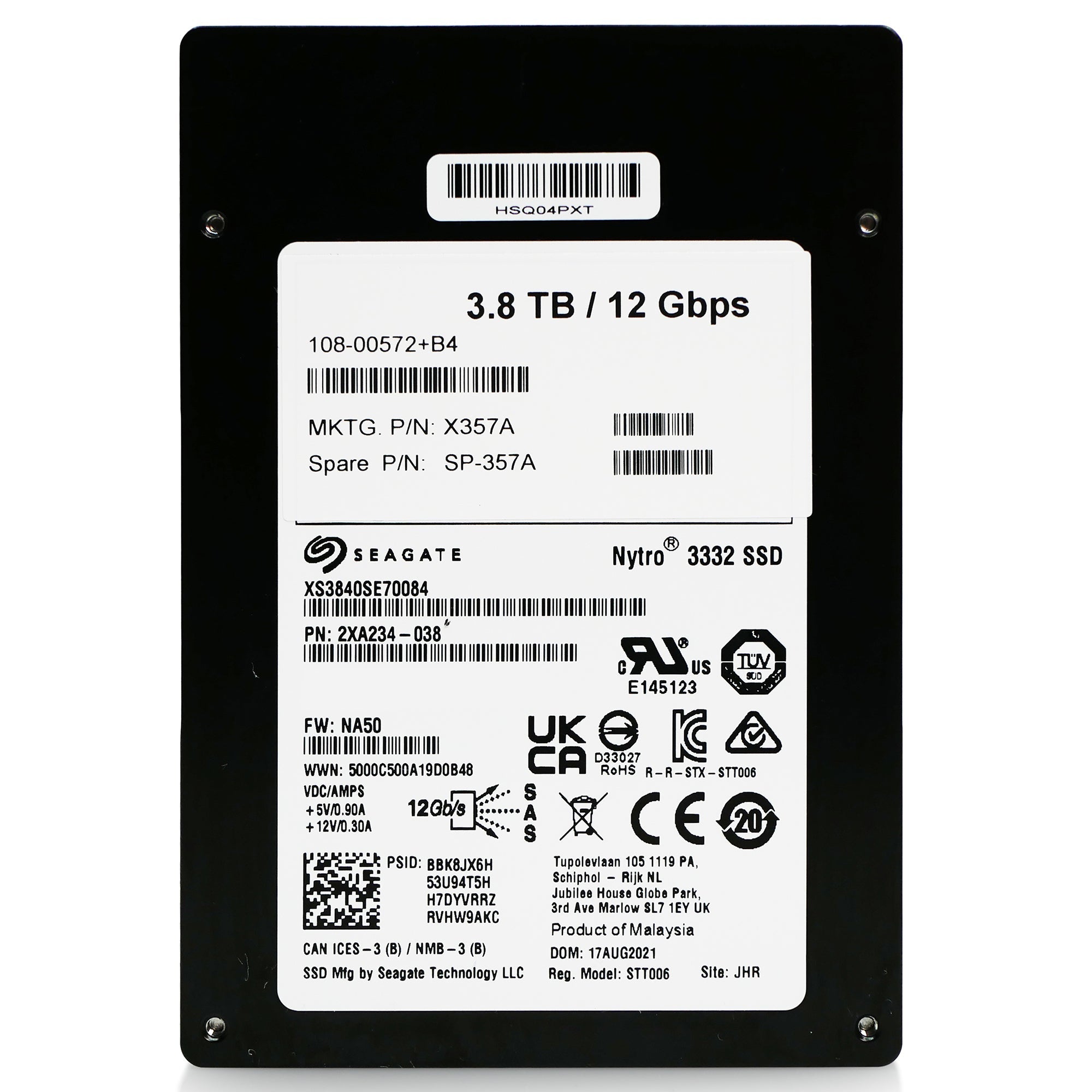 Seagate Nytro 3332 XS3840SE70084 3.84TB 1 DWPD SAS 12Gb/s 3D TLC 2.5in Refurbished SSD
