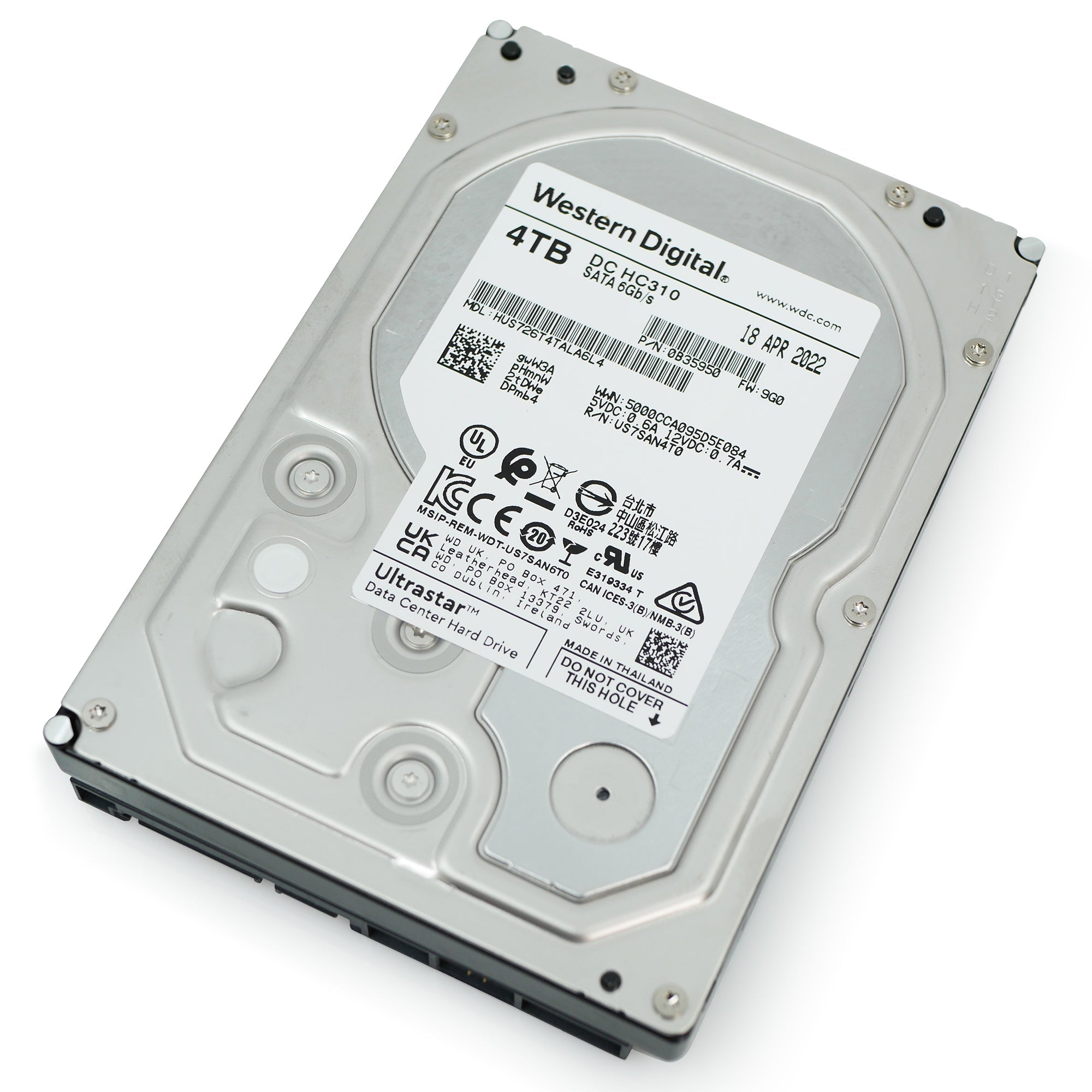 Western Digital Ultrastar DC HC310 HUS726T4TALA6L4 0B35950 4TB 7.2K RPM SATA 6Gb/s 512n 256MB 3.5" SE Hard Drive