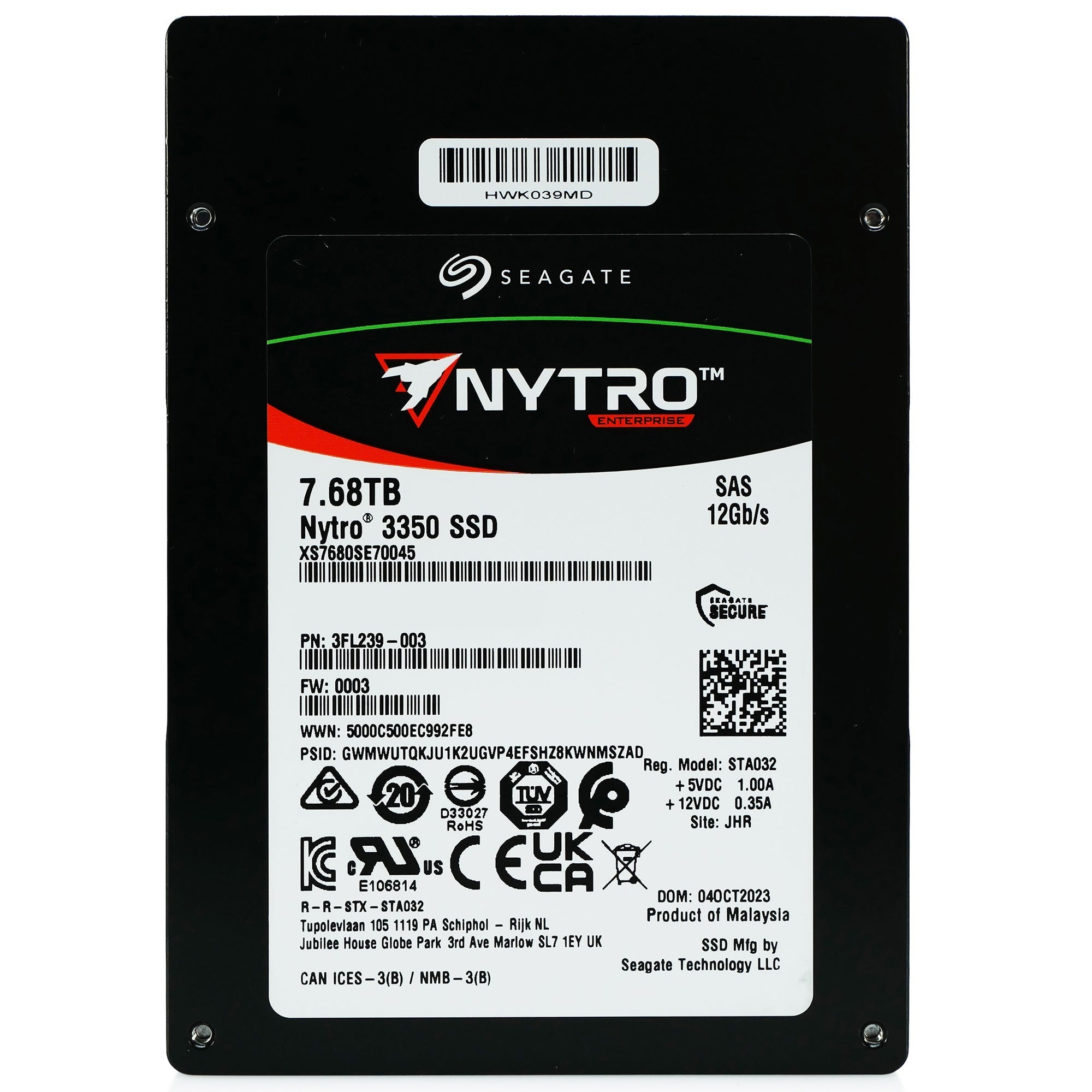 Seagate Nytro 3050 XS7680SE70045 7.68TB 1 DWPD SAS 12Gb/s 3D TLC 2.5in Solid State Drive