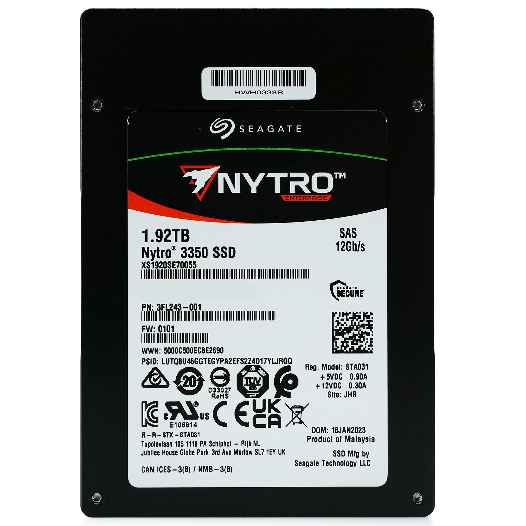 Seagate Nytro 3350 XS1920SE70055 1.92TB 1 DWPD SAS 12Gb/s 3D TLC 2.5in Solid State Drive