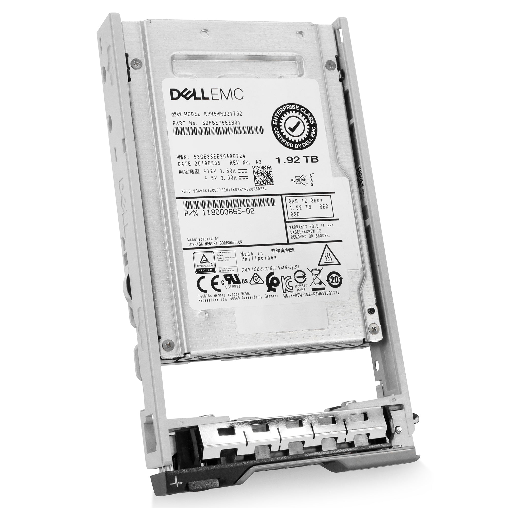 Dell G13 118000665-02 1.92TB 1 DWPD SAS 12Gb/s 3D TLC 2.5in Solid State Drive