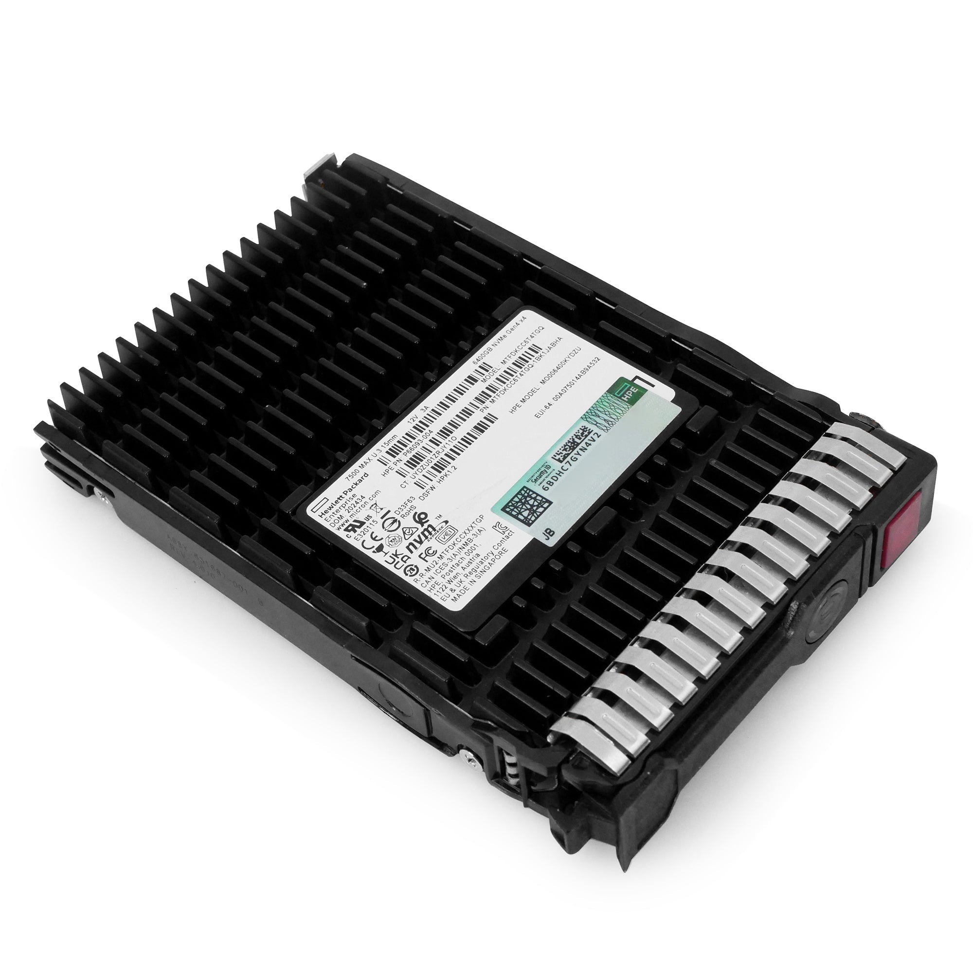 HP Generation 8 P66093-004 6.4TB 3 DWPD PCIe Gen 4.0 x4 8GB/s 3D TLC U.3 NVMe 2.5in Solid State Drive