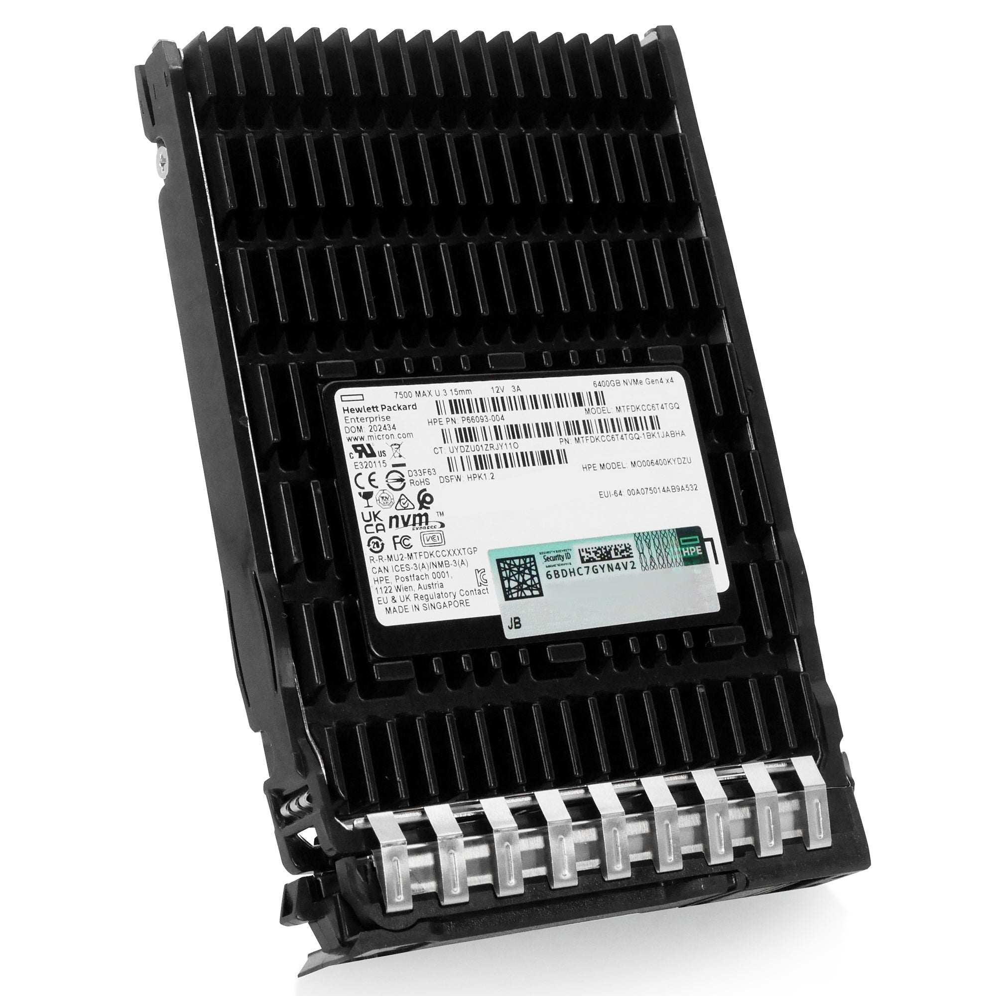 HP Generation 11 P66093-004 6.4TB 3 DWPD PCIe Gen 4.0 x4 8GB/s 3D TLC U.3 NVMe 2.5in Solid State Drive