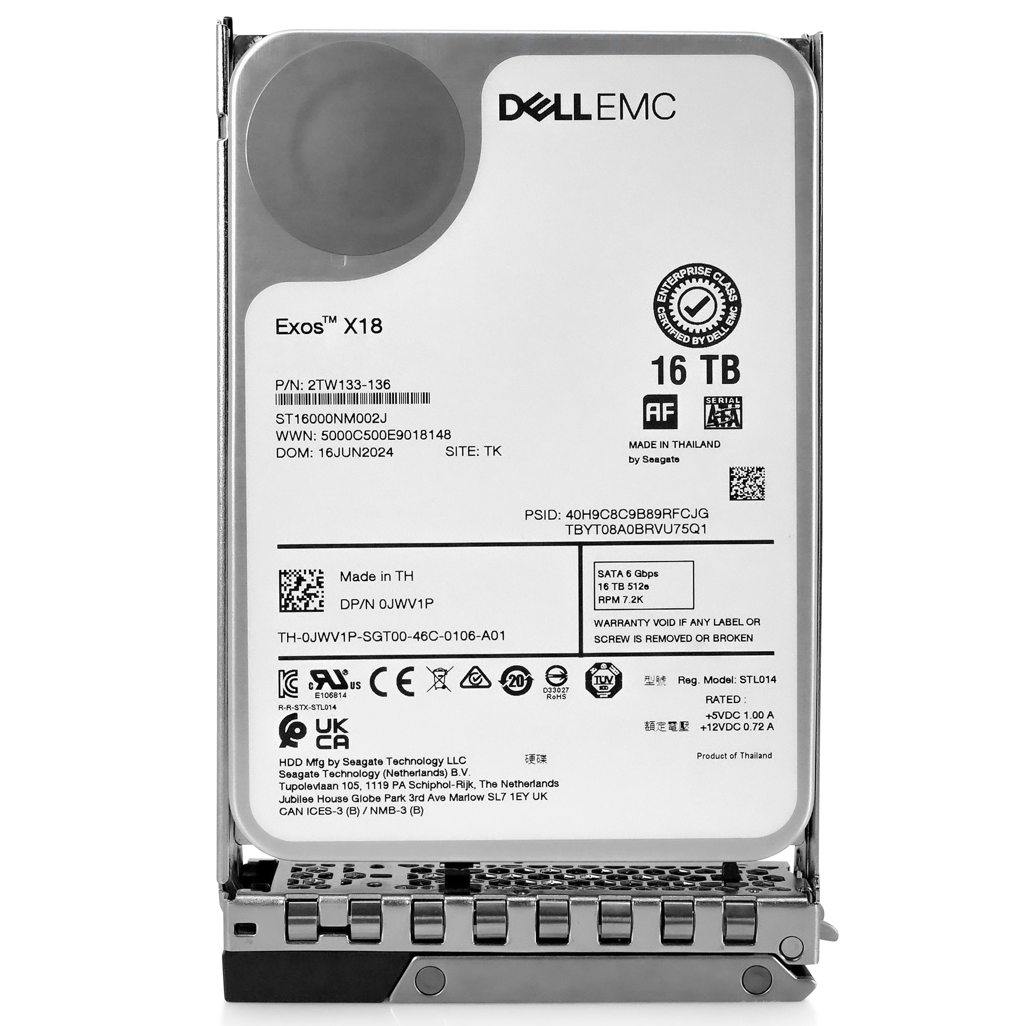 Dell G14 400-BHFM 16TB 7.2K RPM SATA 6Gb/s 512e 3.5in Hard Drive