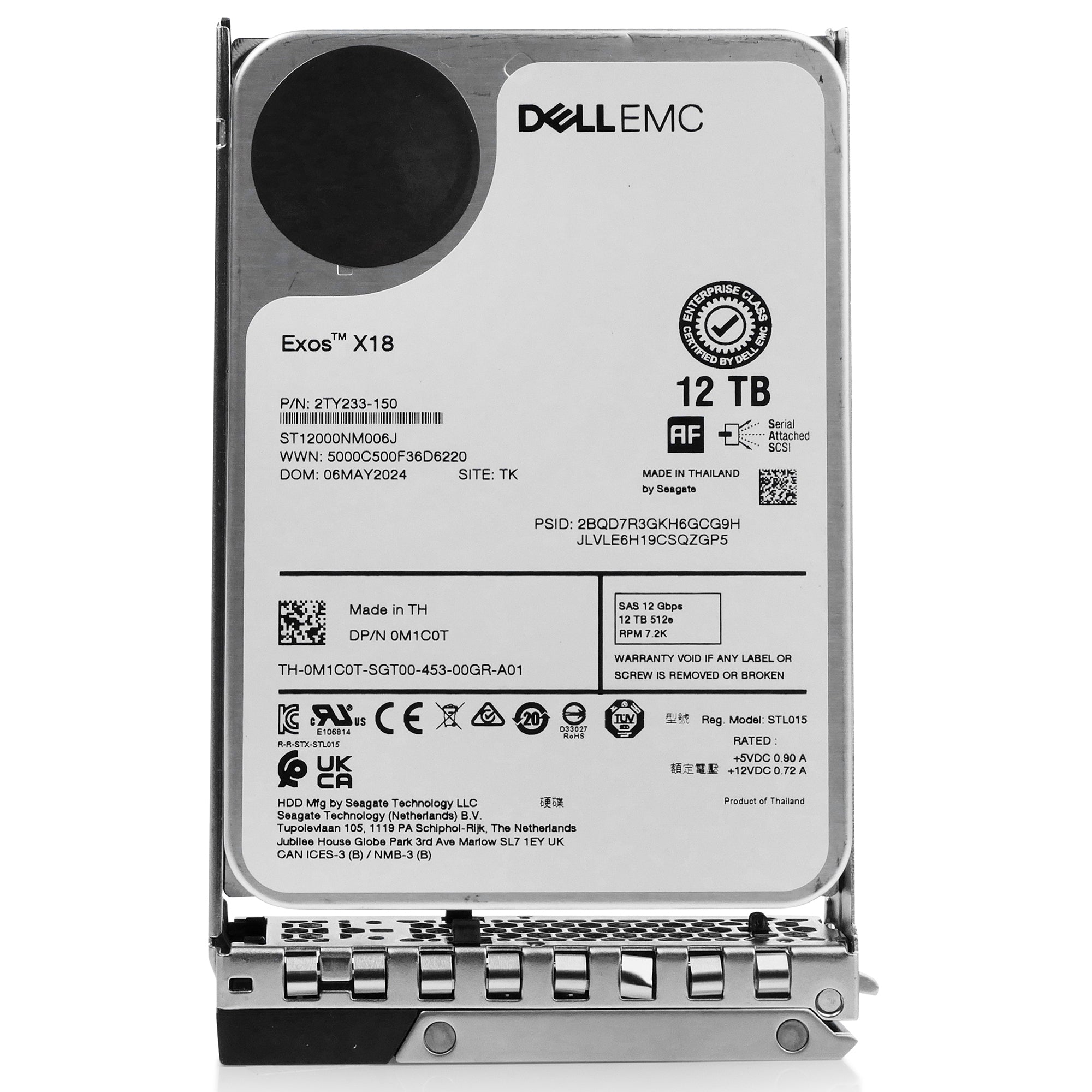 Dell G14 400-AXLM 12TB 7.2K RPM SAS 12Gb/s 512e 3.5in Hard Drive