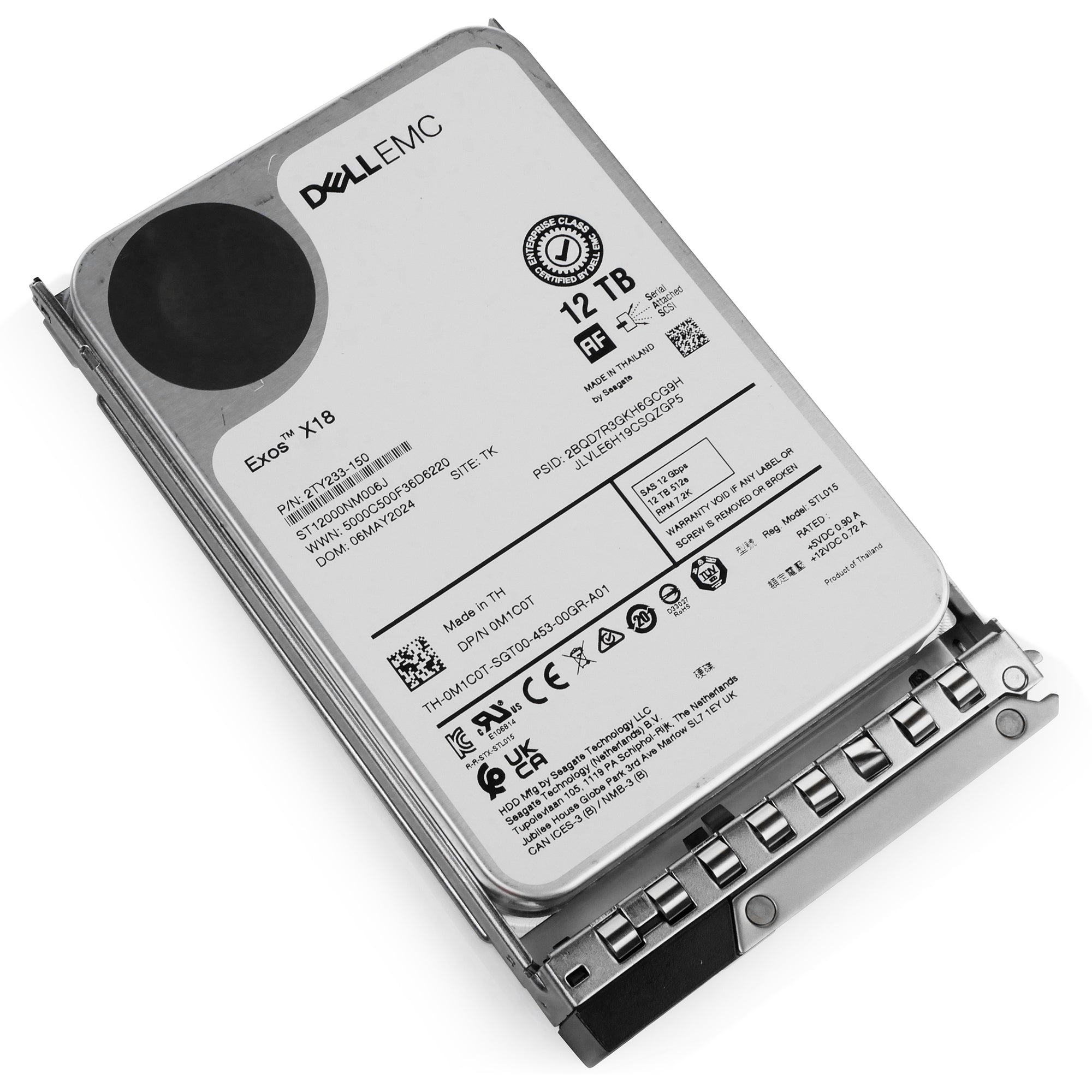 Dell G14 KFJ7G 12TB 7.2K RPM SAS 12Gb/s 512e 3.5in Hard Drive