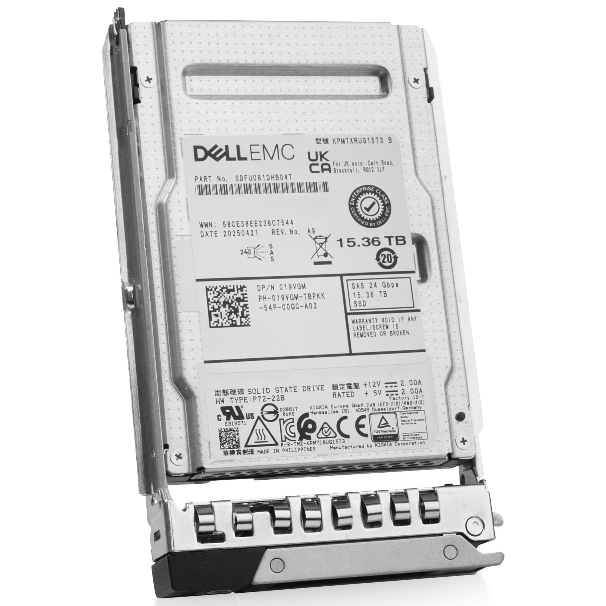 Dell G14 YH3XF 15.36TB 1 DWPD SAS-4 24Gb/s Read Intensive 3D TLC 2.5in Solid State Drive
