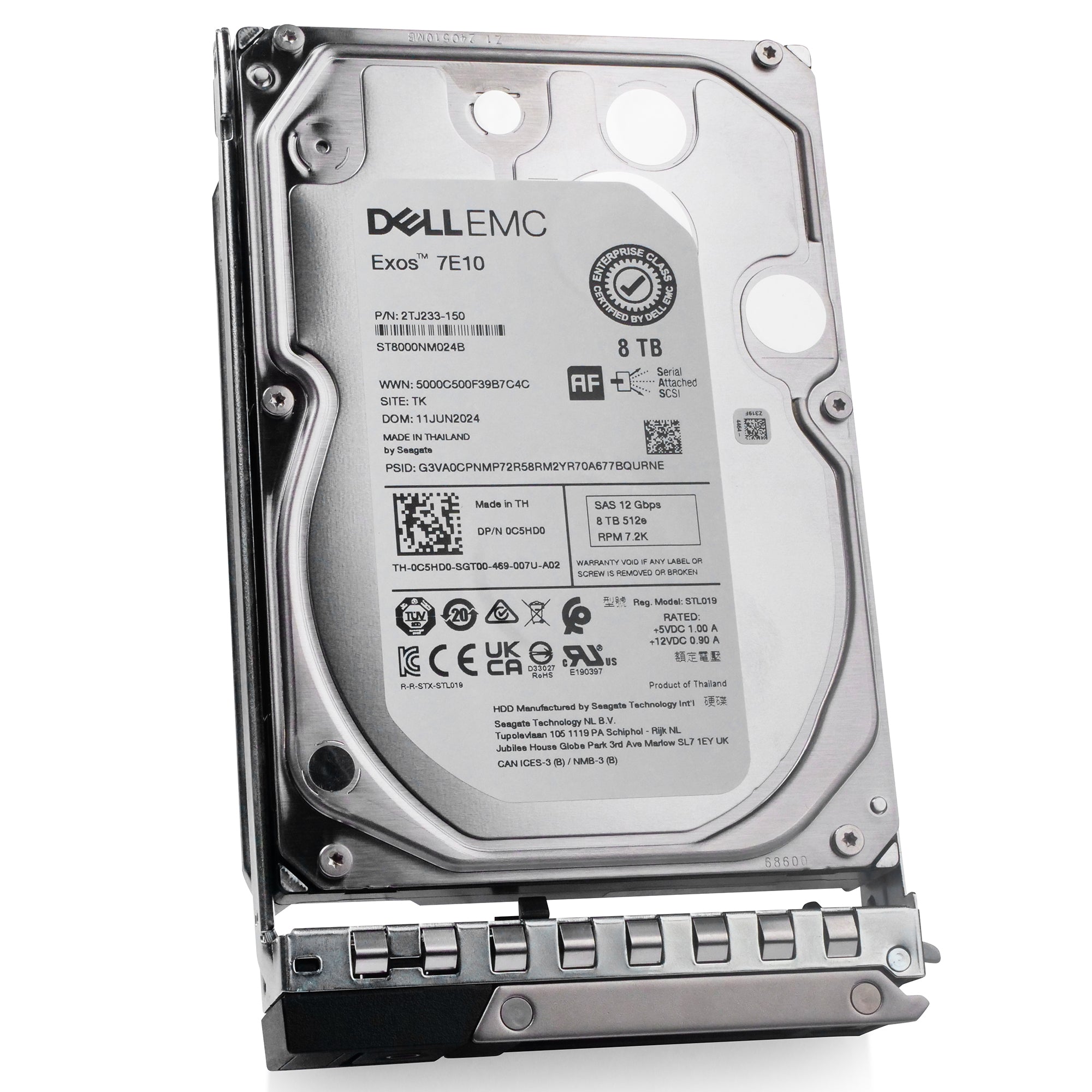 Dell G14 0D8KTV 8TB 7.2K RPM SAS 12Gb/s 512e 3.5in Hard Drive
