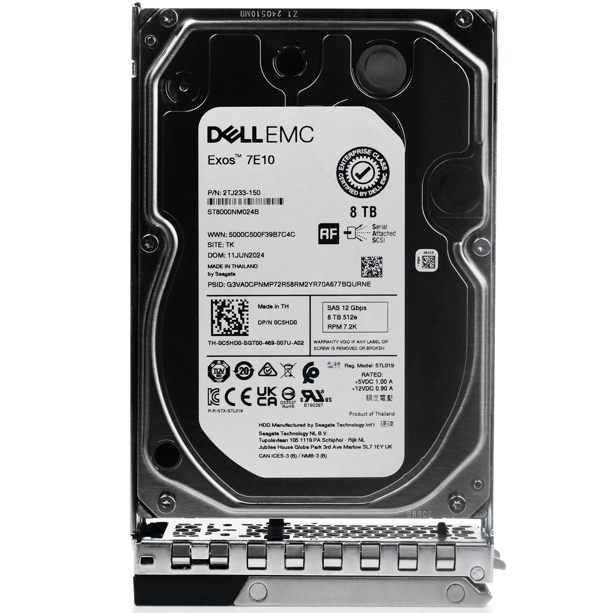 Dell G14 C5HD0 8TB 7.2K RPM SAS 12Gb/s 512e 3.5in Hard Drive