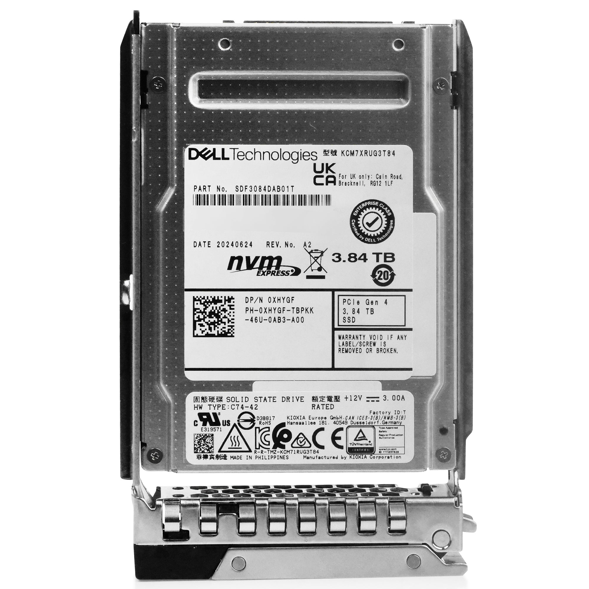 Dell G14 0XHYGF 3.84TB 1 DWPD PCIe Gen 4.0 x4 8GB/s 3D TLC U.2 NVMe 2.5in Solid State Drive