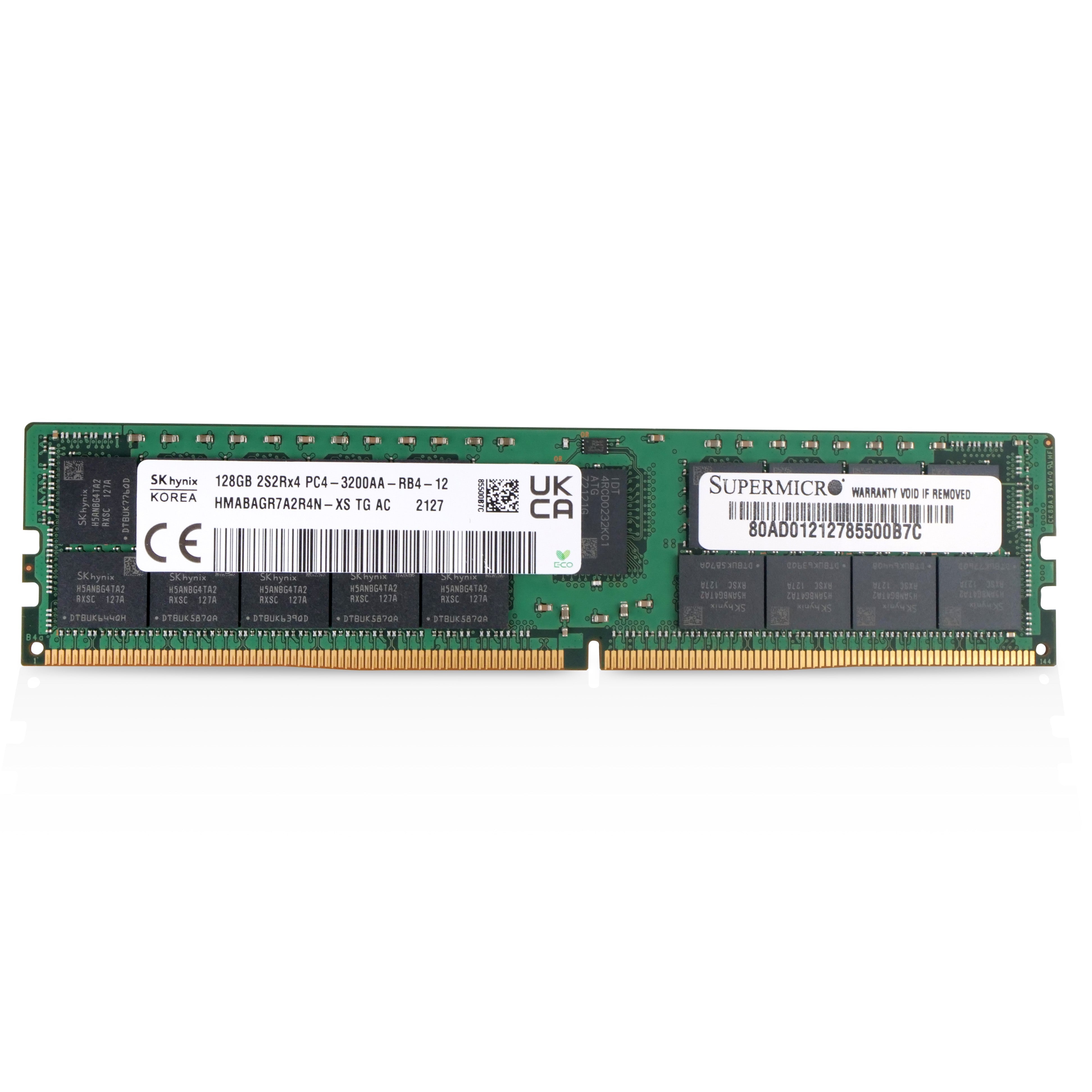 SK Hynix/SUPERMICRO HMABAGR7A2R4N-XS 128GB DDR4 3200MHz RDIMM ECC Server RAM (PC4-3200AA) Seller Refurbished