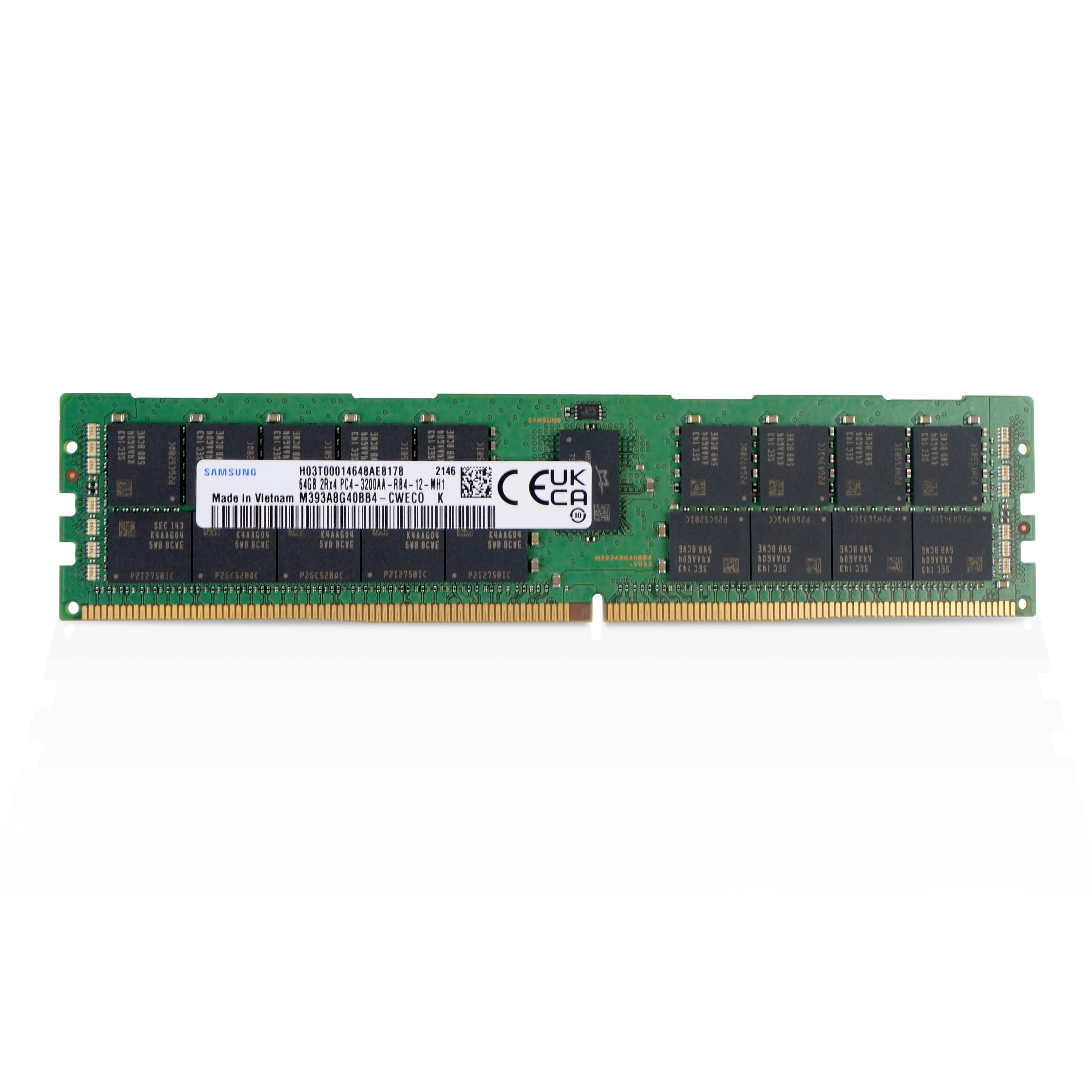 Samsung M393A8G40BB4-CWECO 64GB DDR4 3200MHz RDIMM ECC Server RAM (PC4-25600) Refurbished