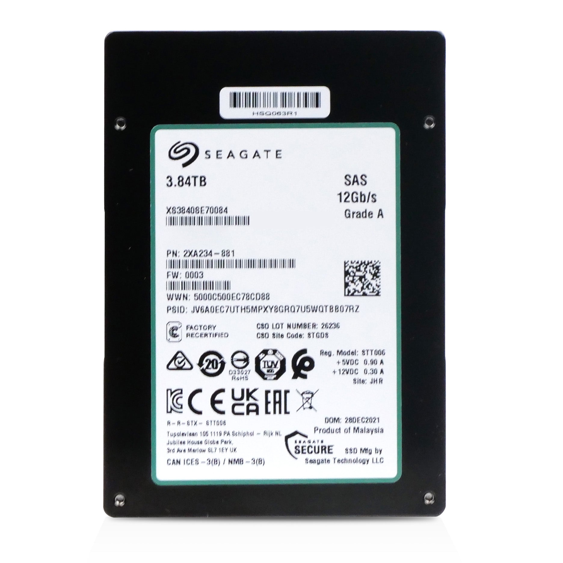 Seagate Nytro 3332 XS3840SE70084 3.84TB 1 DWPD SAS 12Gb/s 3D TLC 2.5in Solid State Drive