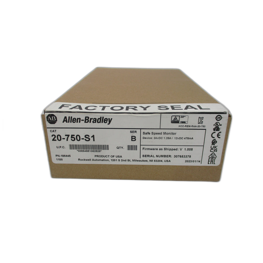 ALLEN BRADLEY 20-750-S1 SER. B F/W 1.008 24VDC 1.25A DATE: 2023 NSFS