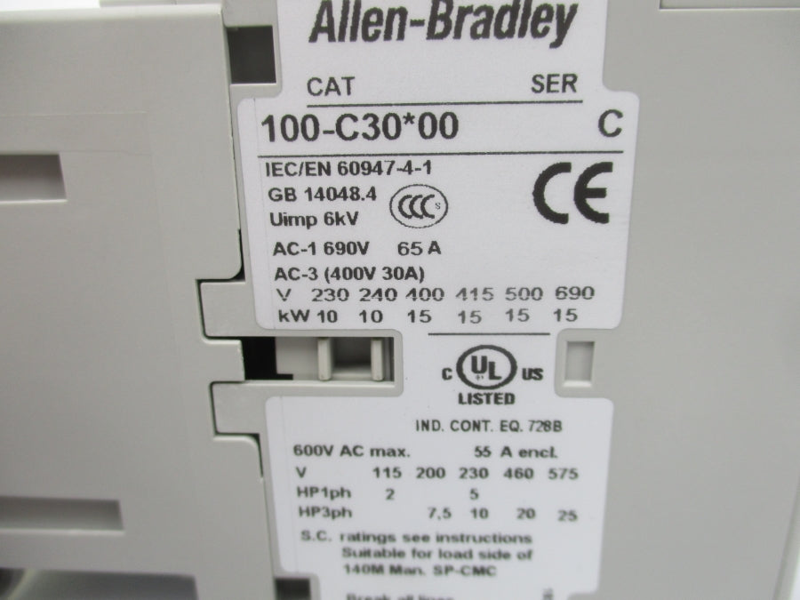 ALLEN BRADLEY 100-C30D00 SER.C 110/120V (BR/WH) NSMP