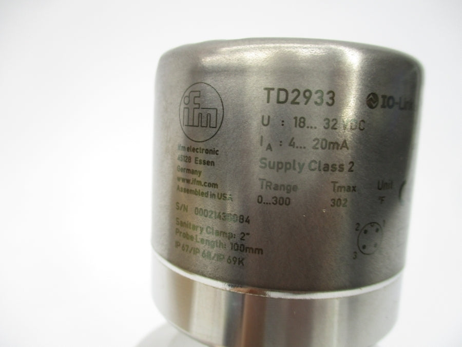 IFM EFECTOR TD2933 TD-100FFEC02-A-ZVG/US 18-32VDC 0-300'F 2" NSMP