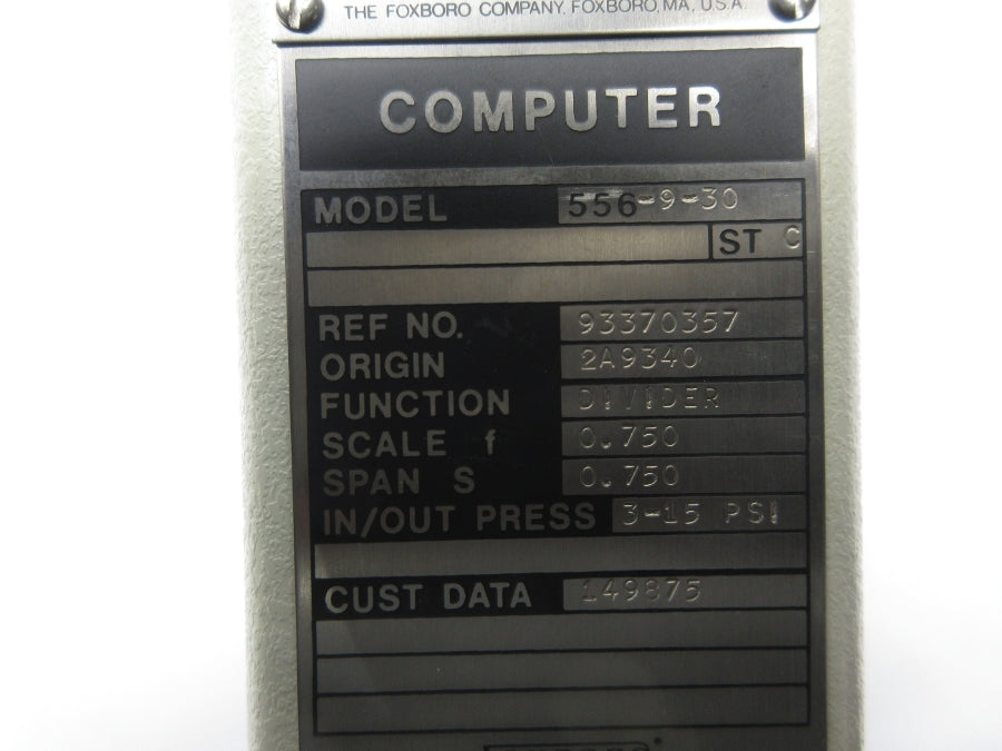 FOXBORO 556-9-30 3-15PSI NSNP