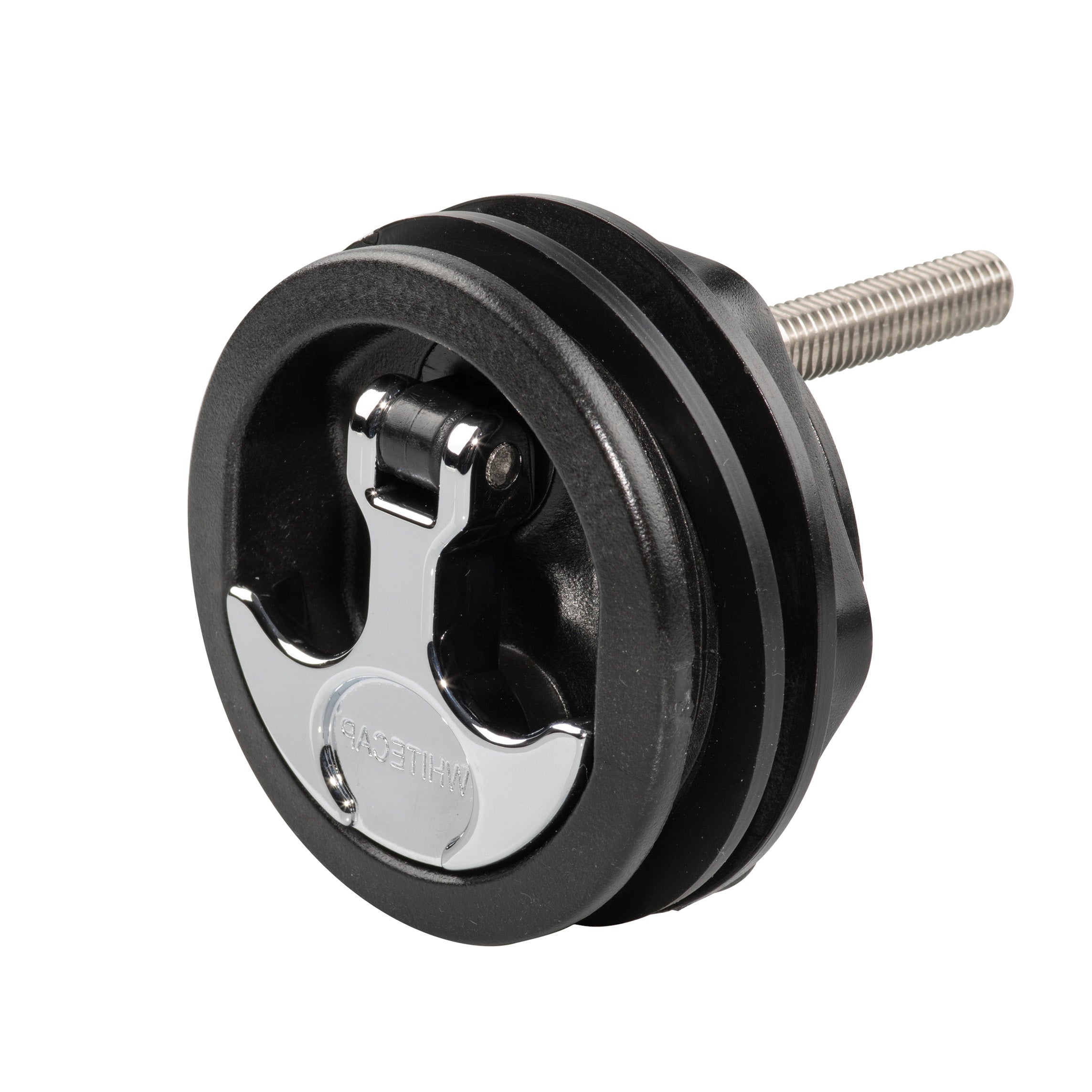 Whitecap Non Compression T-Style Handles 3 Inch OD 2-1/2 Inch Cut-Out Multiple Shaft Lengths Locking Non-Locking Black White Nylon CP Zinc