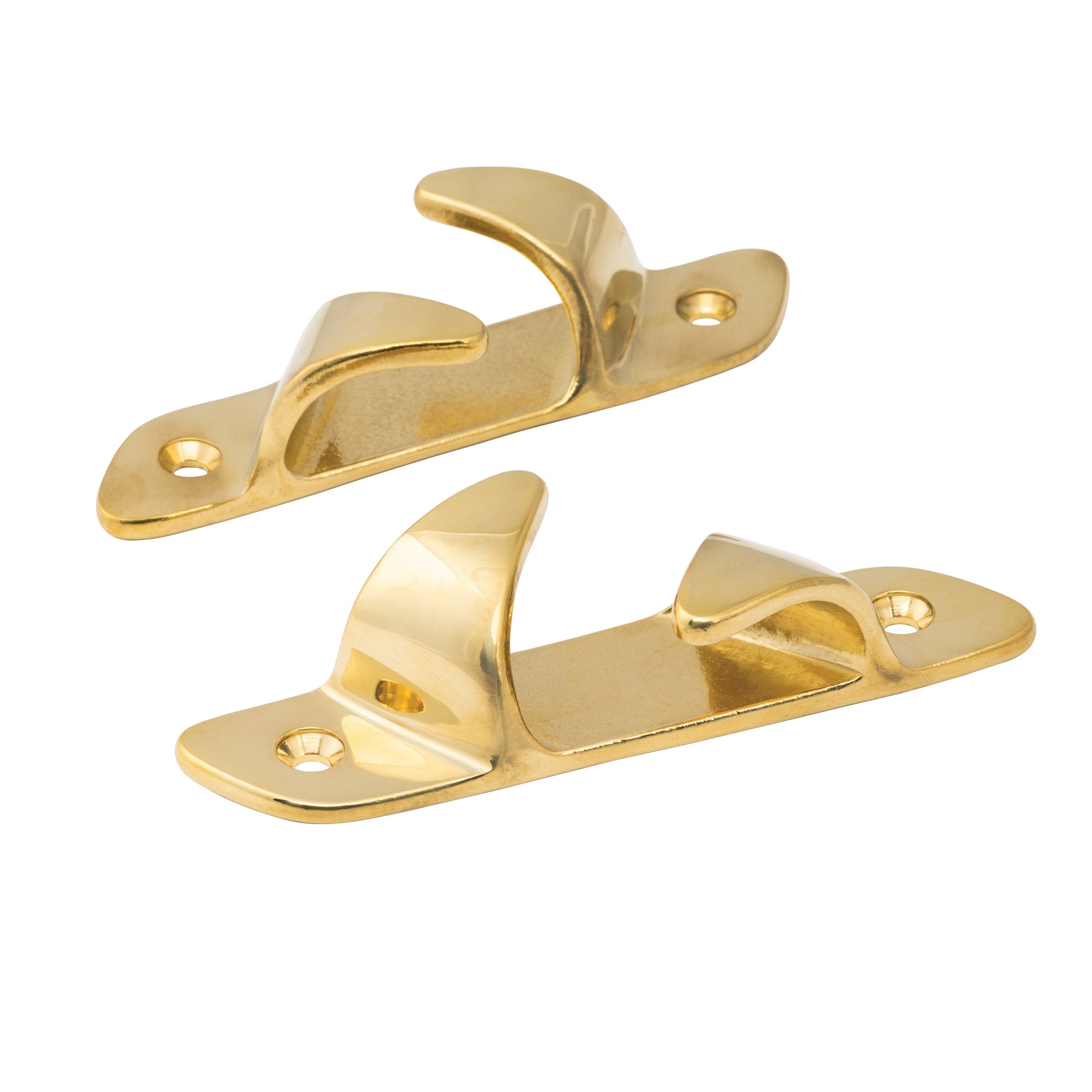 Whitecap S-0982B 5-1/2" Polished Brass Skene Bow Chock Pair