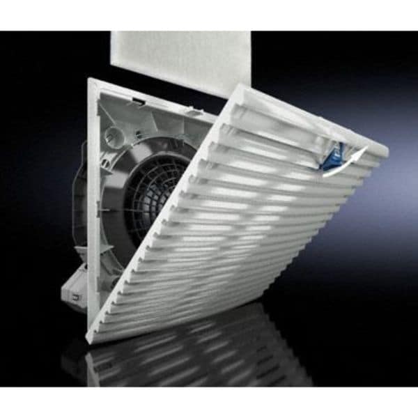 Wet-Location Square Axial Fan, Square, 230V AC, 1 Phase, PBT Plastic, 10 1/8 in W.