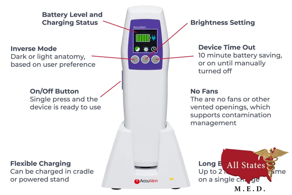 Accuvein AV500 Vein Viewer | Brand New Portable Vein Finder for IV & Phlebotomy