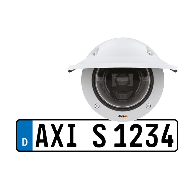 AXIS P3245-LVE-3 2MP License Plate Recognition Outdoor Dome IP Security Camera, License Plate Verifier Kit with Night Vision, H.265 - 02234-001