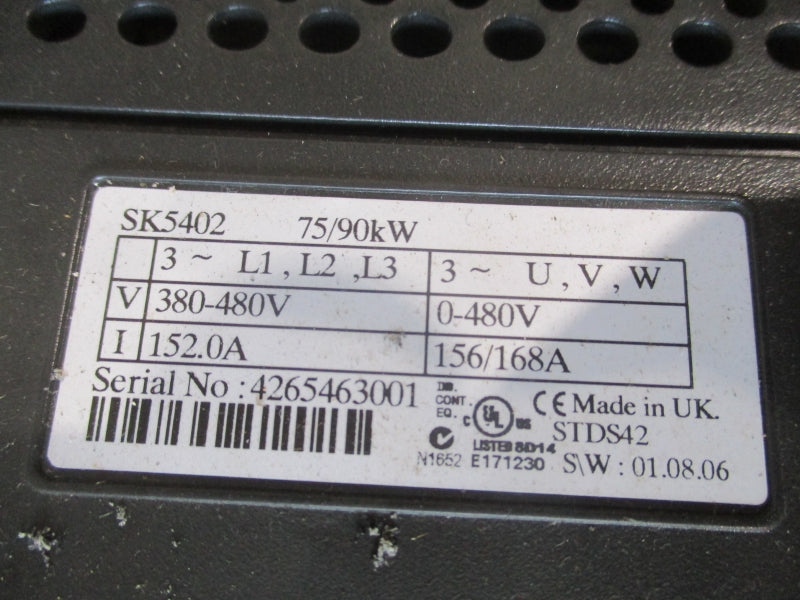EMERSON SK5402 75/90kW 125HP  380-480V 152.0A NSMP
