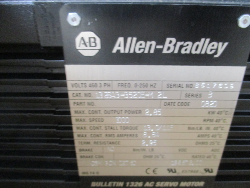ALLEN BRADLEY 1326AB-B520E-M2L SER. B 460V 6.64A NSMP