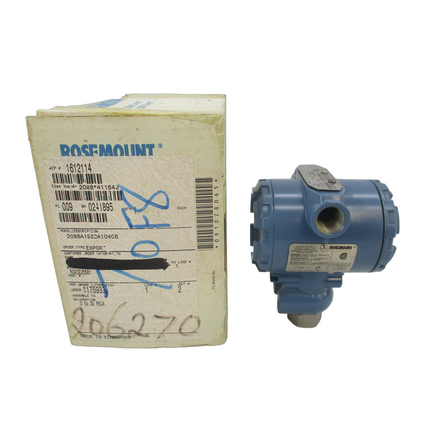 ROSEMOUNT 2088A1S22A1Q4C6 10.5-36VDC 0-30PSI NSMP