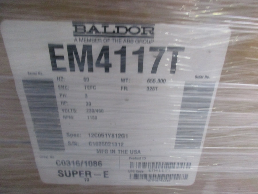 BALDOR EM4117T 230/460V 78/39A NSMP