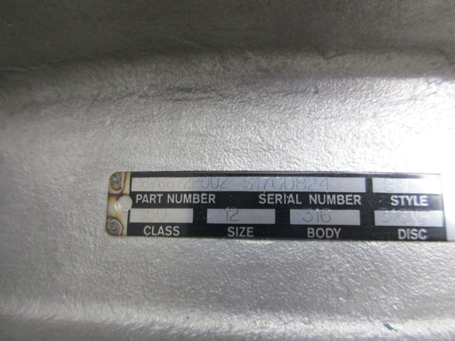 DEZURIK 9676672R002 SIZE 12  316 BODY  CLASS 150 NSNP