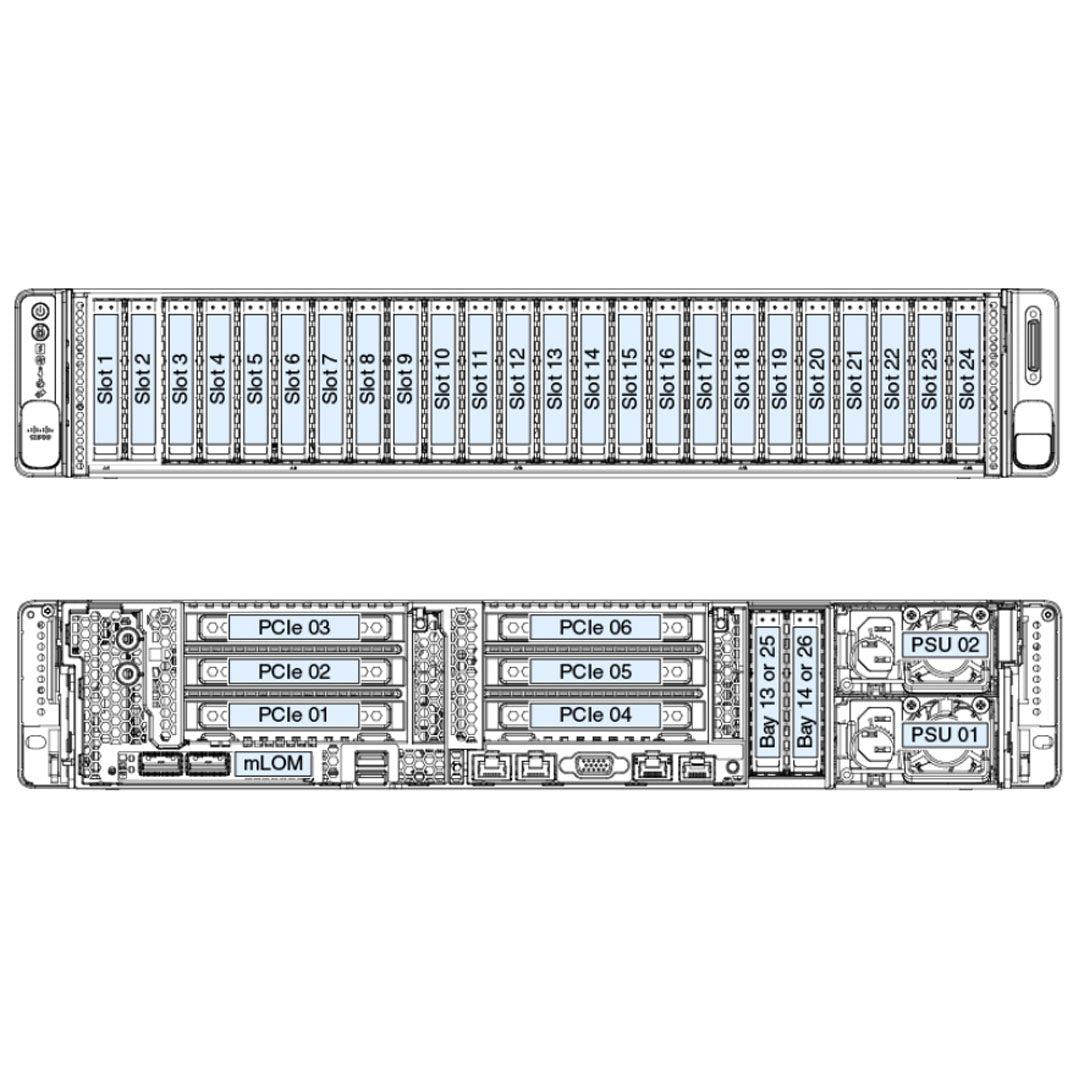 Cisco Hyperflex Hx240C M5 24 All Flash Nvme Rack Server Chassis | HXAF240C-M5SX