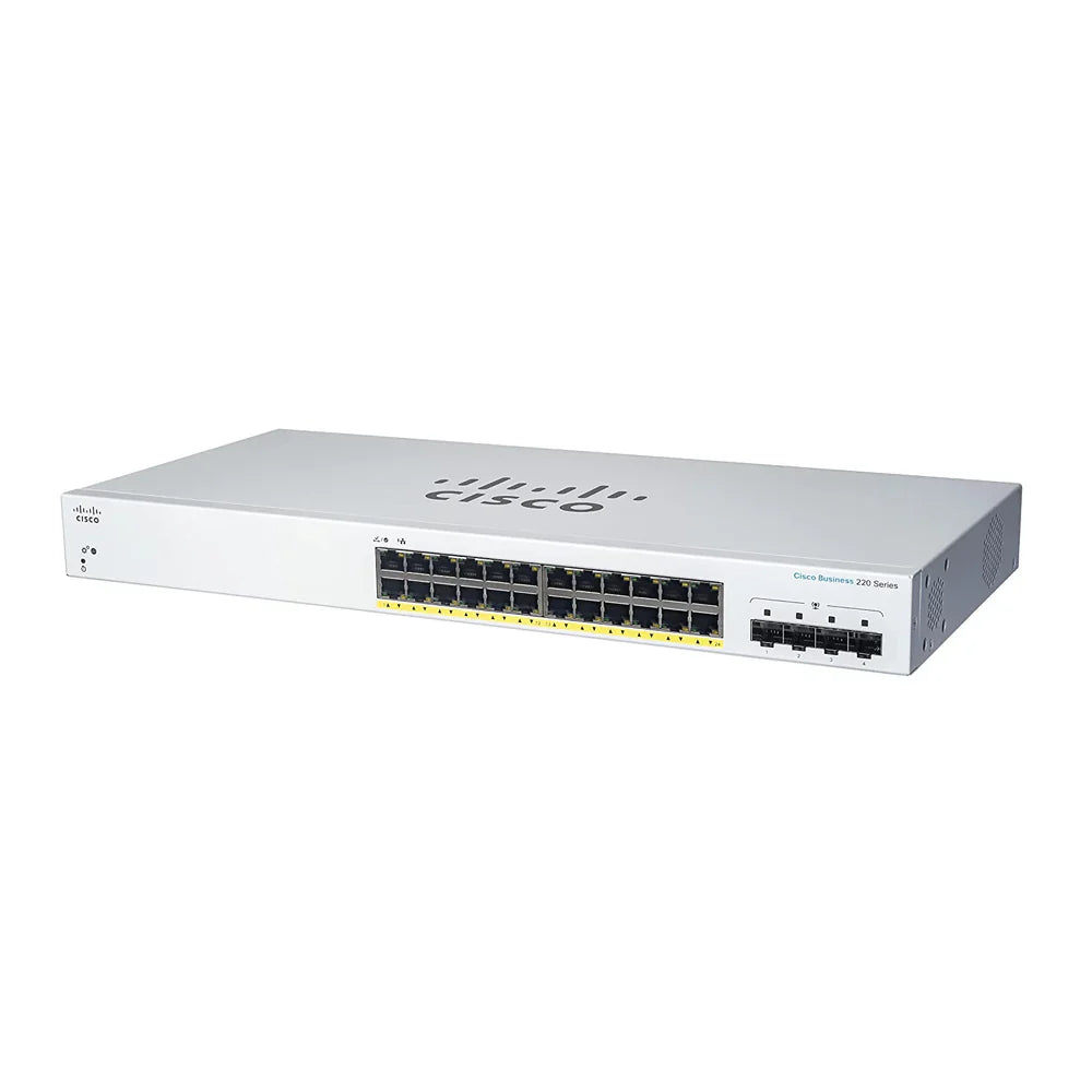 Cisco CBS220 Series 24-Port 4x1G SFP PoE+ Smart Managed Switch (CBS220-24P-4G