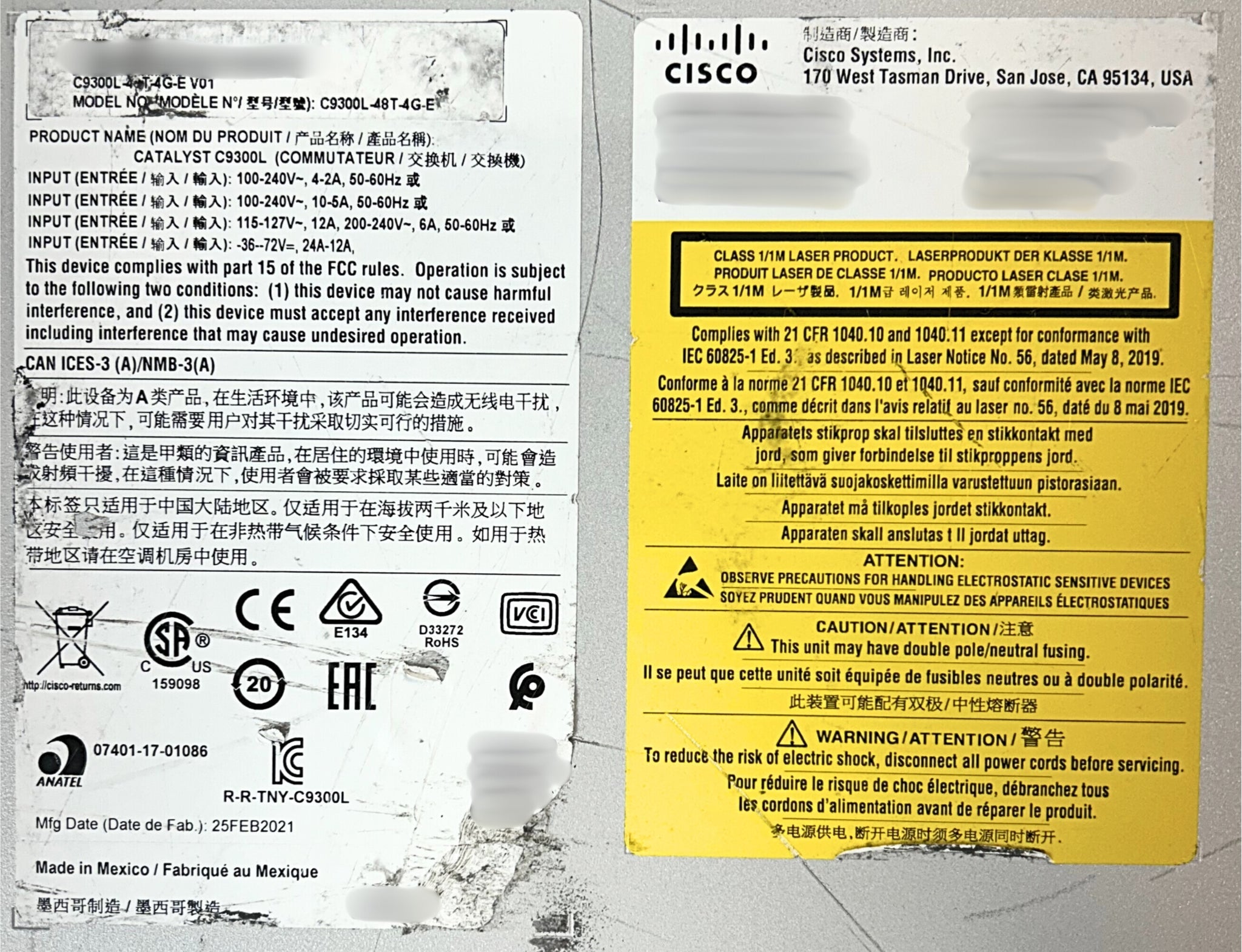 Cisco Cisco C9300L-48T-4G-E Cisco 9300L Switch 48 Port Gigabit 4 SFP 1