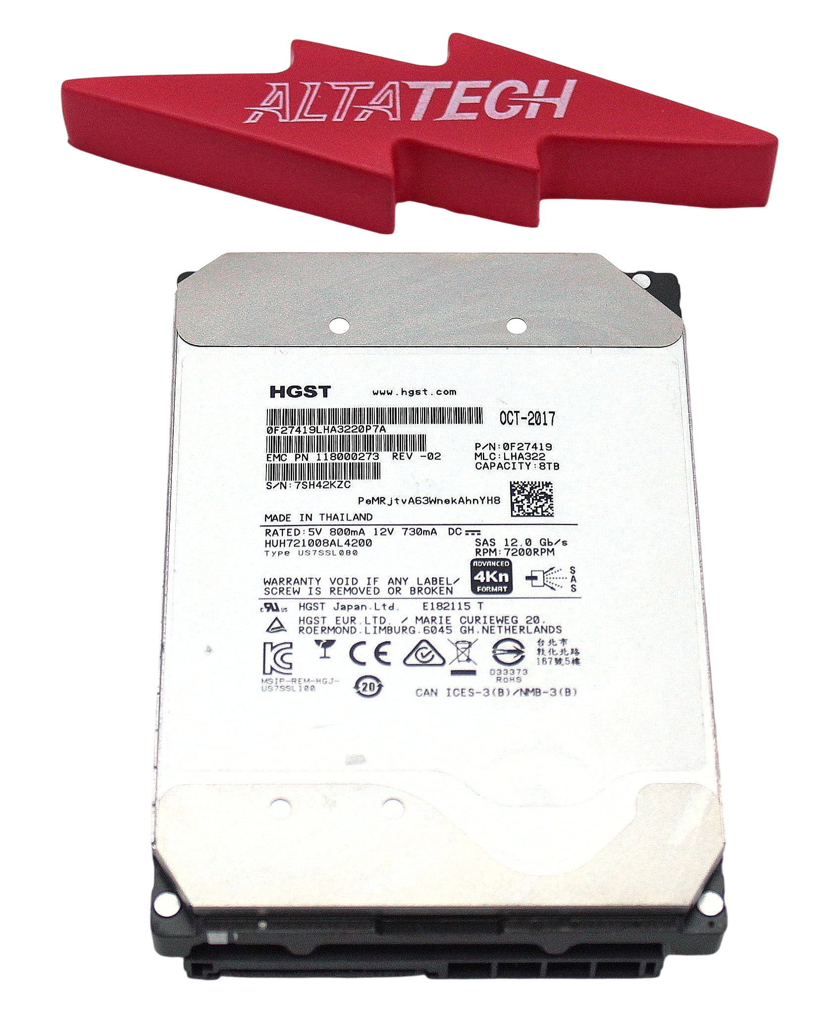 Cisco HUH721008AL4200 8TB 7.2K SAS 3.5 12G 4KN 0F27632