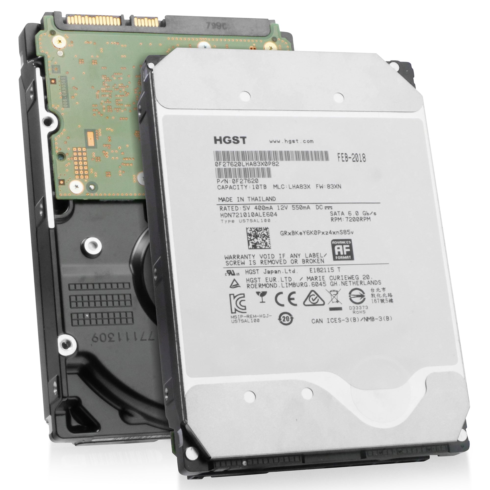 HGST Deskstar NAS HDN721010ALE604 0F27620 10TB 7.2K RPM SATA 6Gb/s 512e 3.5in Recertified Hard Drive