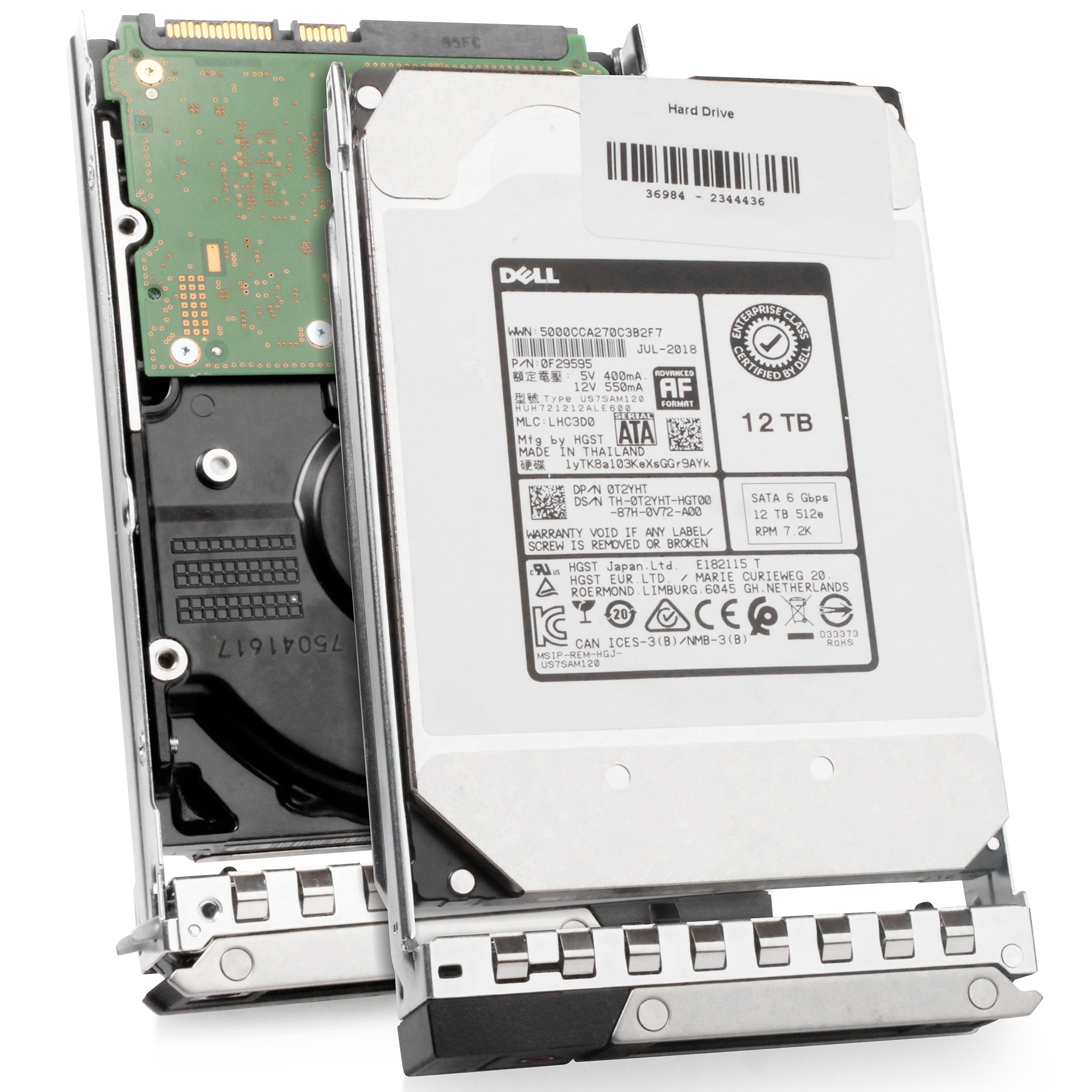 Dell G14 4VJHM 12TB 7.2K RPM SATA 6Gb/s 512e 256MB 3.5in Refurbished HDD