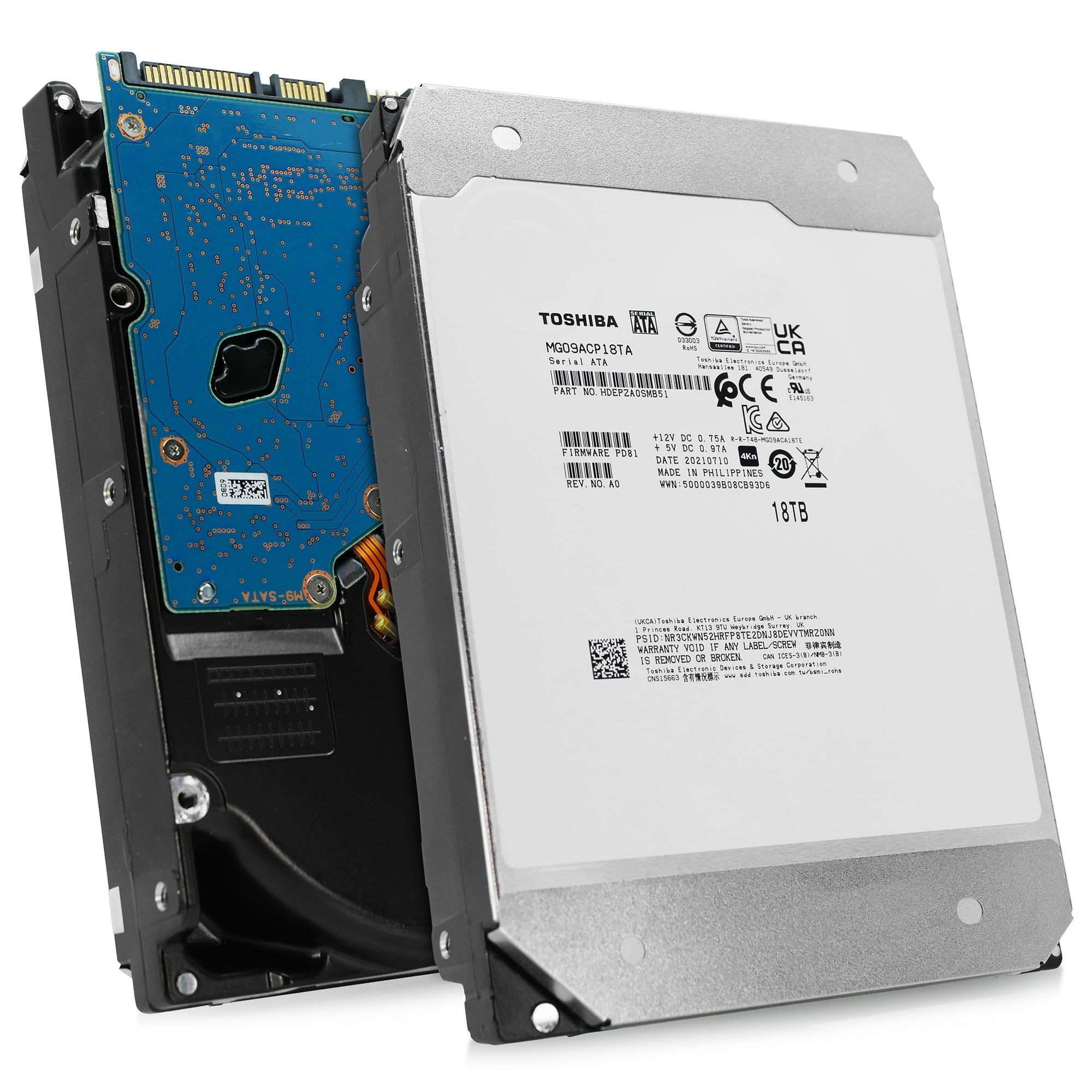 Toshiba MG09 MG09ACP18TA 18TB 7.2K RPM SATA 6Gb/s 4Kn 3.5in Refurbished HDD