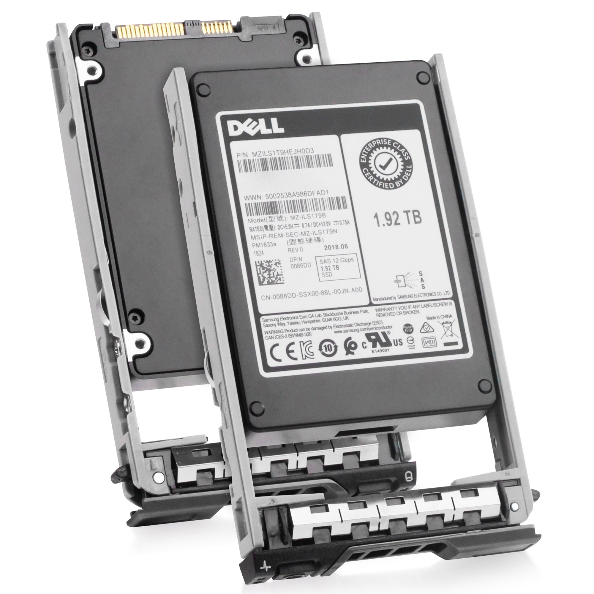 Dell G13 0086DD 1.92TB 1 DWPD SAS 12Gb/s 3D TLC V-NAND 2.5in Refurbished SSD