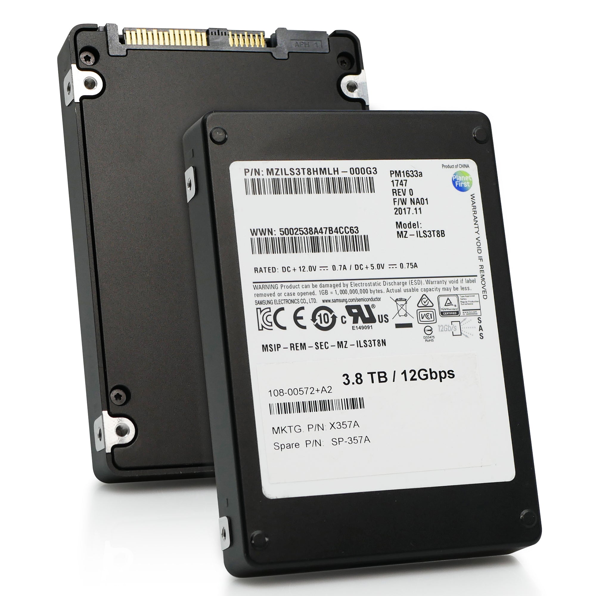 Samsung PM1633a MZILS3T8HMLH 3.84TB SAS 12Gb/s 2.5" SSD