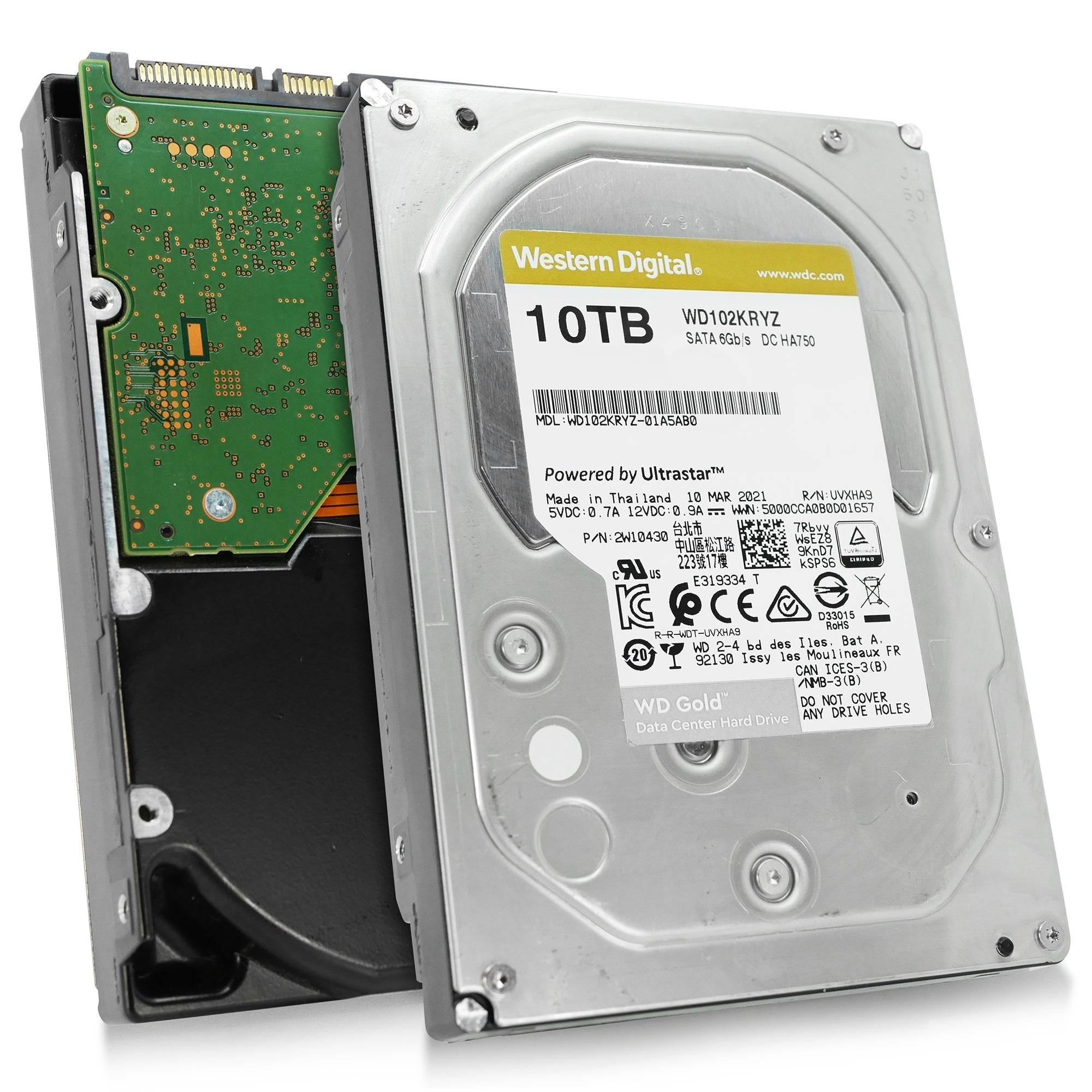 Western Digital Gold WD102KRYZ 10TB 7.2K RPM SATA 6Gb/s 512e 256MB 3.5" HDD