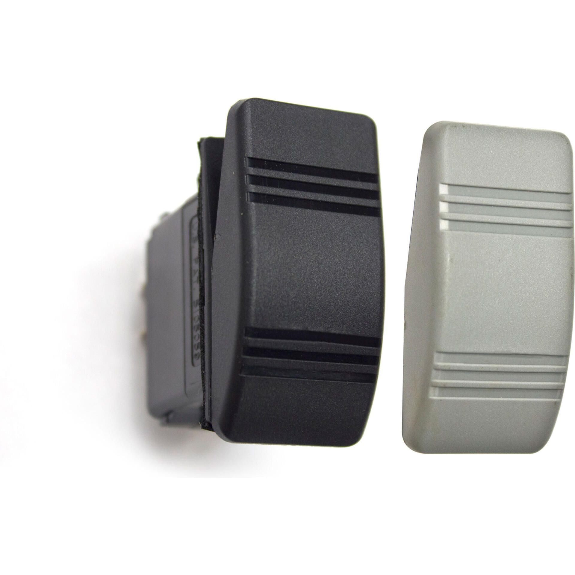 Sierra RK19690TP Contura III Non-Illuminated Weather Resistant Rocker Switch, Mom On/Off/Mom On, Black & Gray