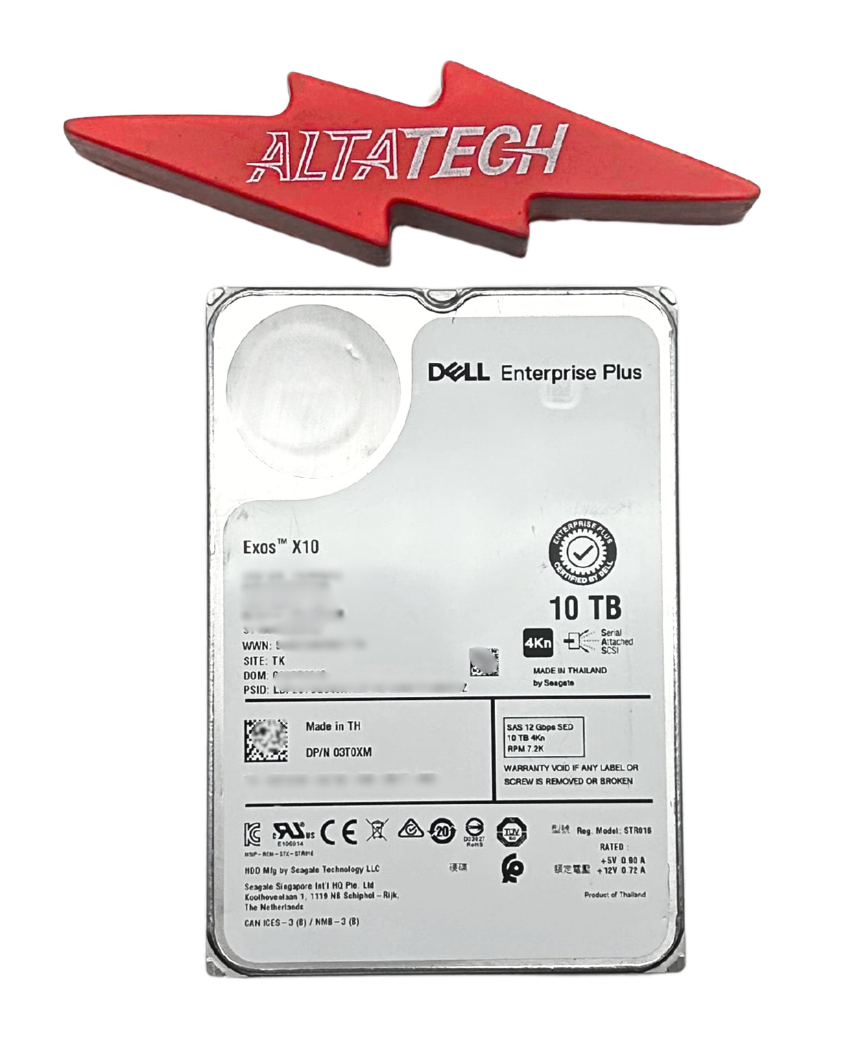 Dell 3T0XM-CML 10TB 7.2K SAS 3.5 12K 4K SED ST10000NM0246 / 2AA222-257
