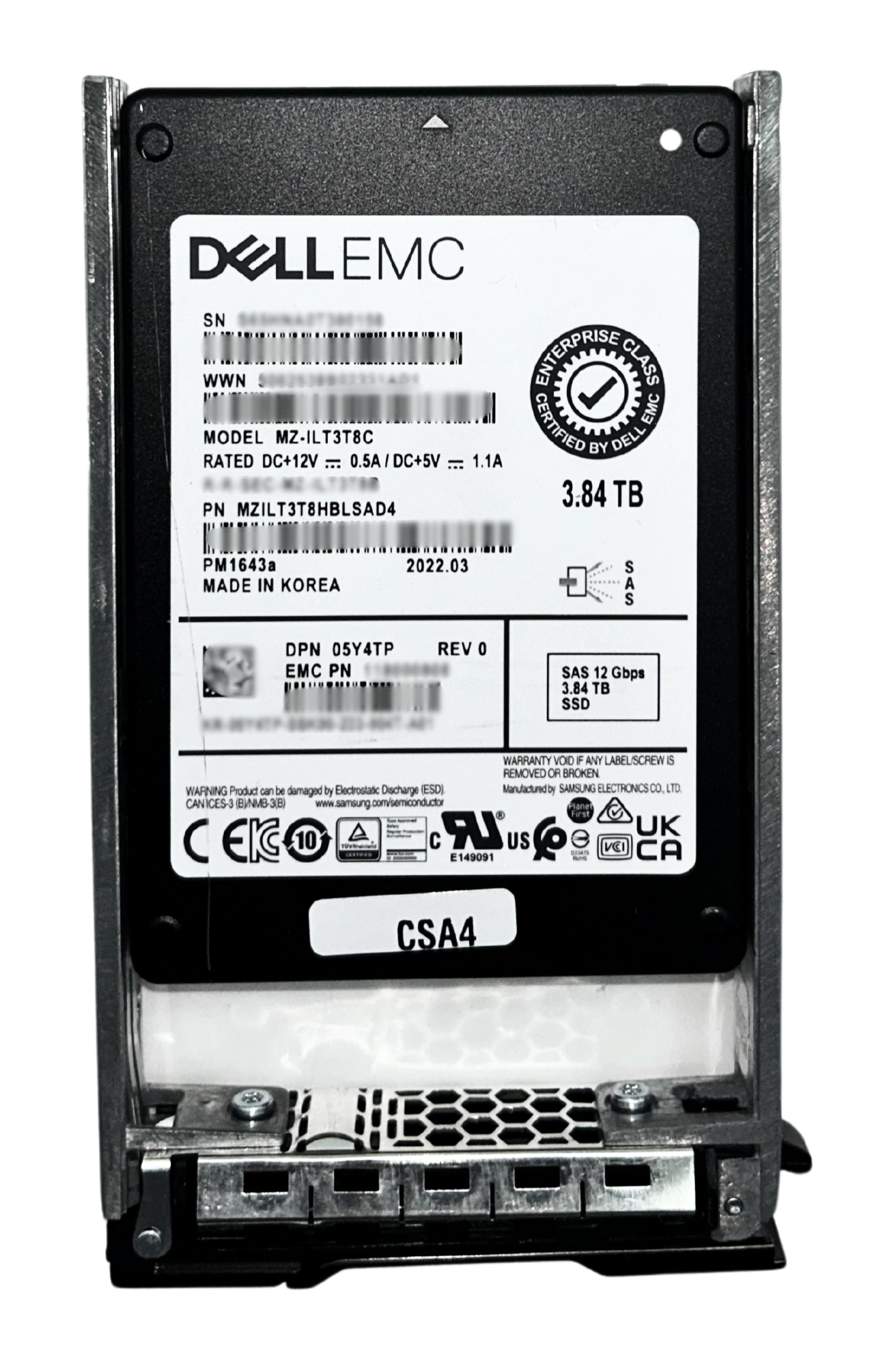 Dell 5Y4TP-CML 3.84TB SSD SAS 2.5 12G EP+ / EFW-CSA4
