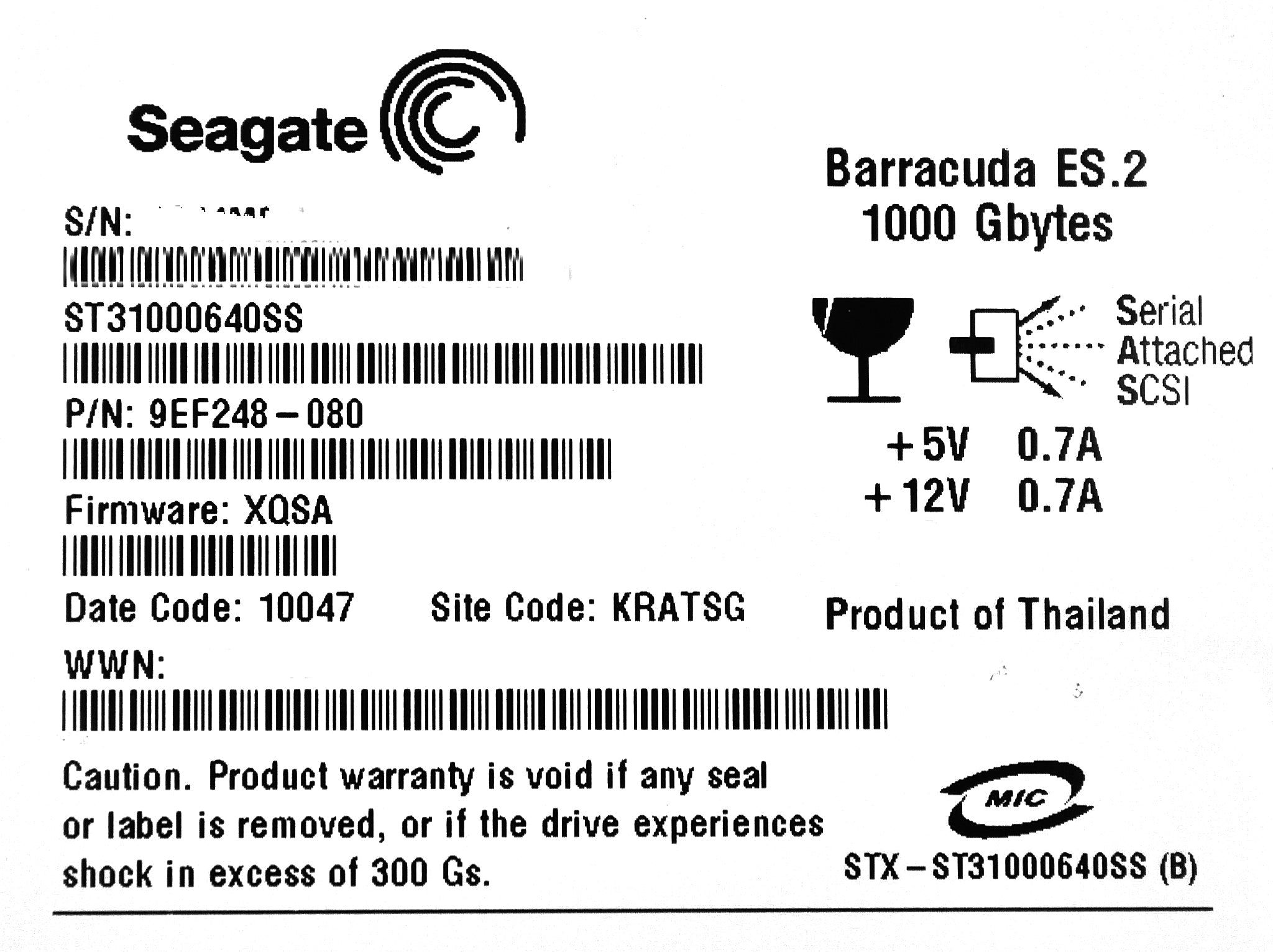 Dell 9EF248-080-CML 1TB 7.2K SAS 3.5 3G CML