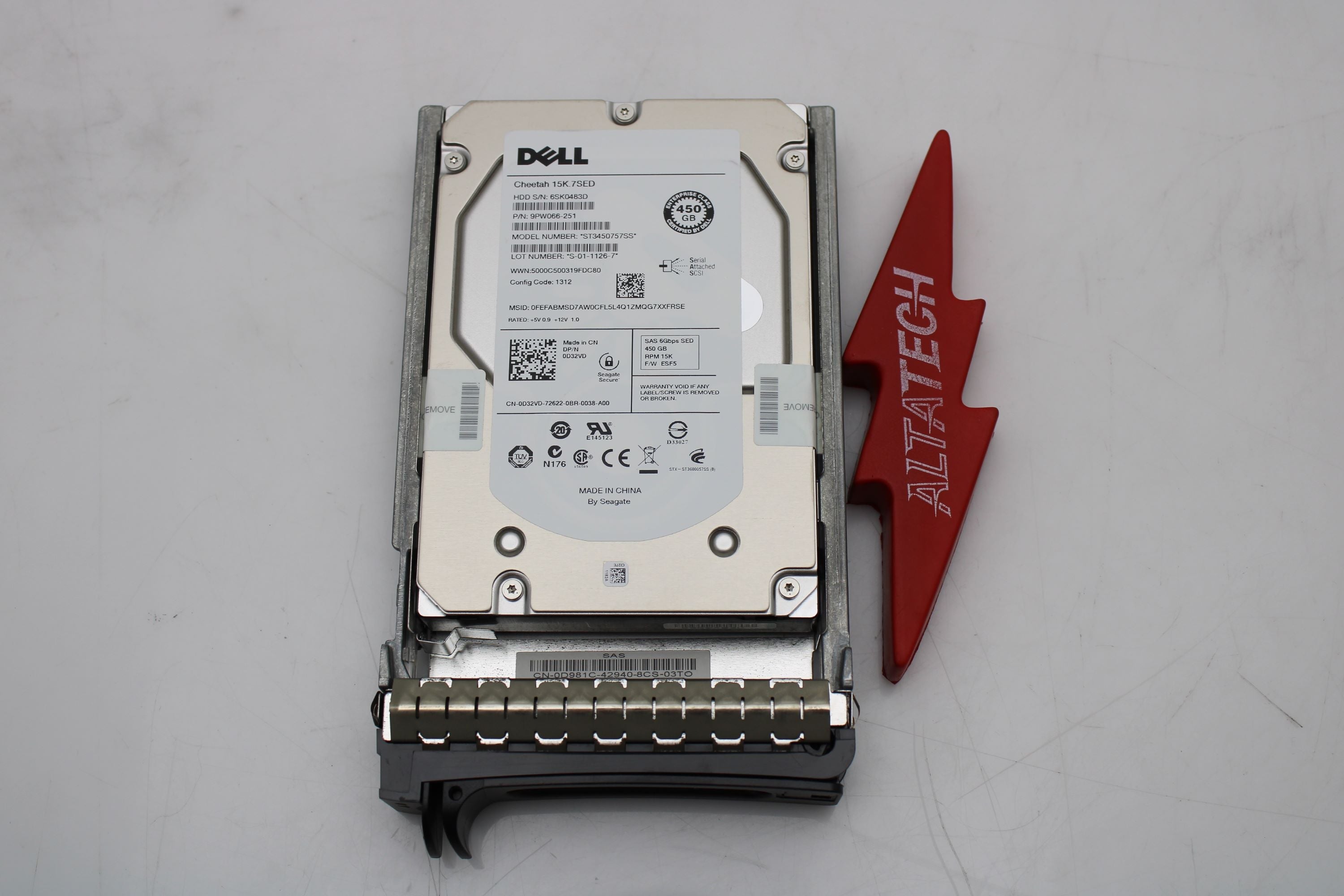 Dell D32VD 450GB 15K SAS 3.5 6G 9PW066-251 SED