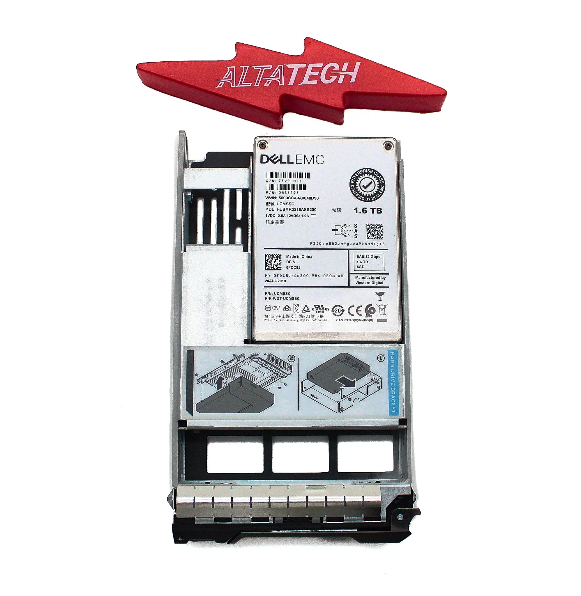 Dell FDC8J 1.6TB SSD SAS 2.5 12G RI HUSMR3216ASS200
