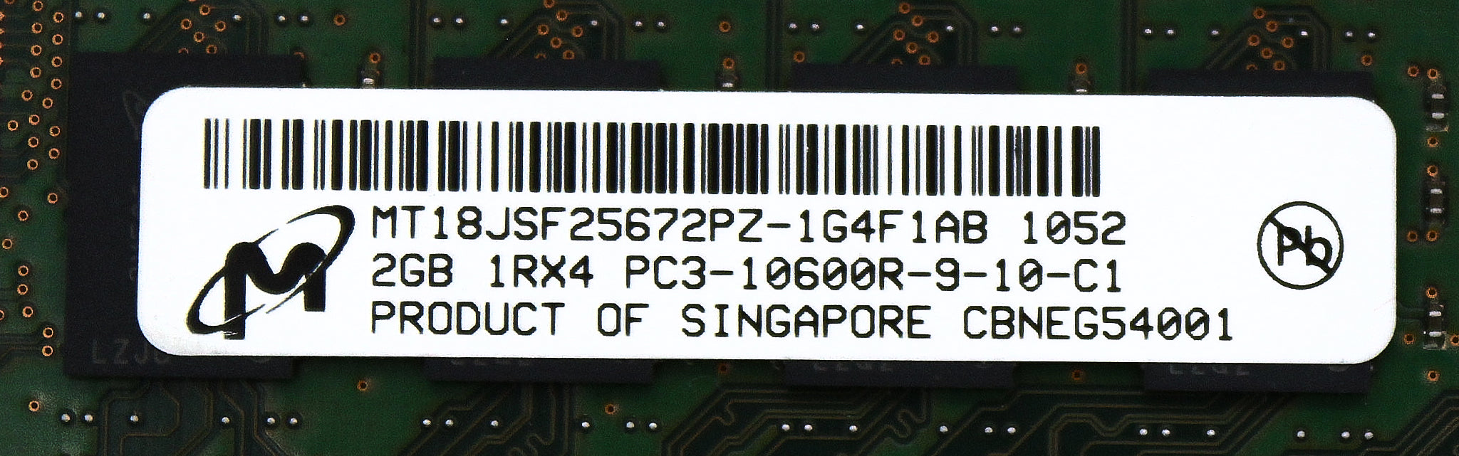 Dell MT18JSF25672PZ-1G4F 2GB PC3-10600R DDR3-1333 1RX4 ECC